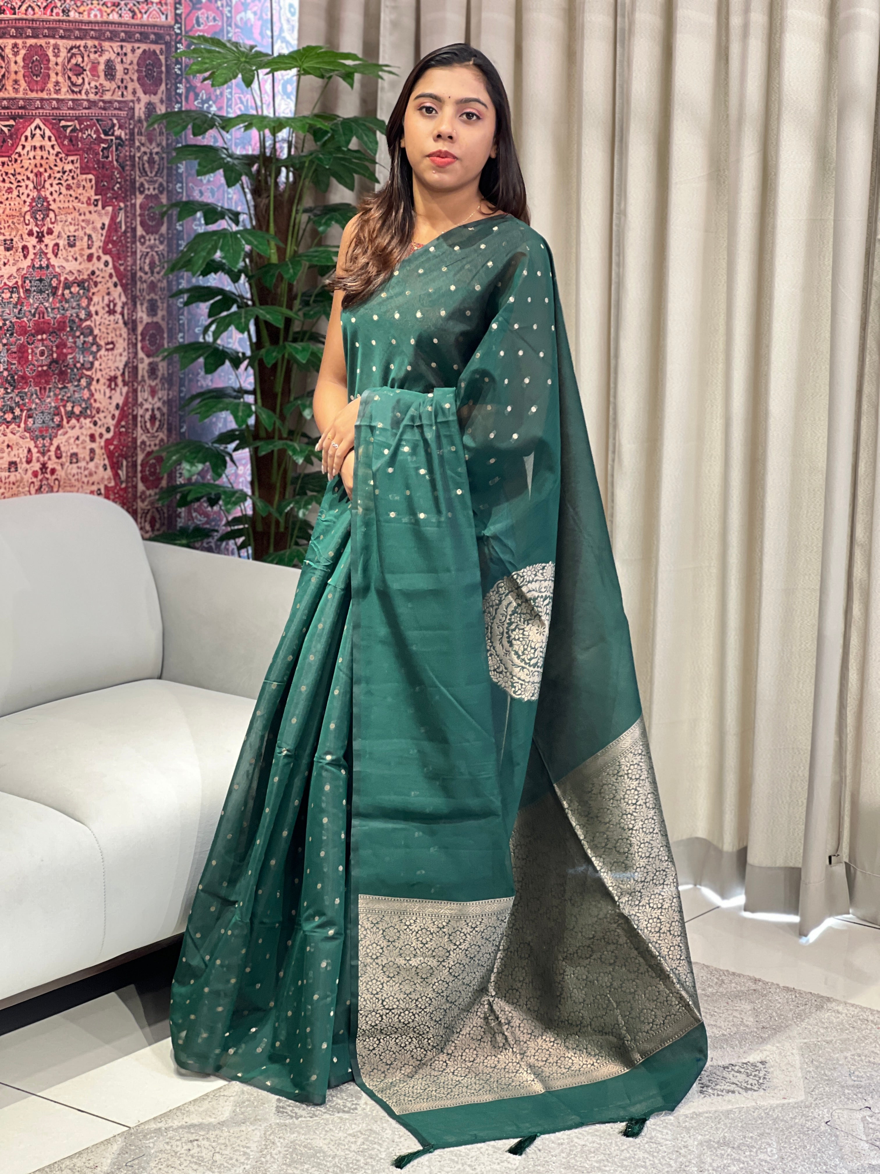 Zari Woven Cotton Silk Saree | YNG1016