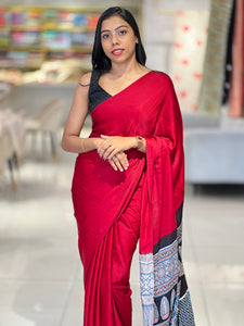 Ajrakh Detailed Modal Silk Saree | JT166