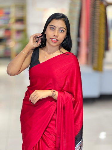 Ajrakh Detailed Modal Silk Saree | JT166