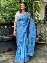 Twine Cut Work With Floral Embroidered  Pure Desi Tussar Saree | TC408