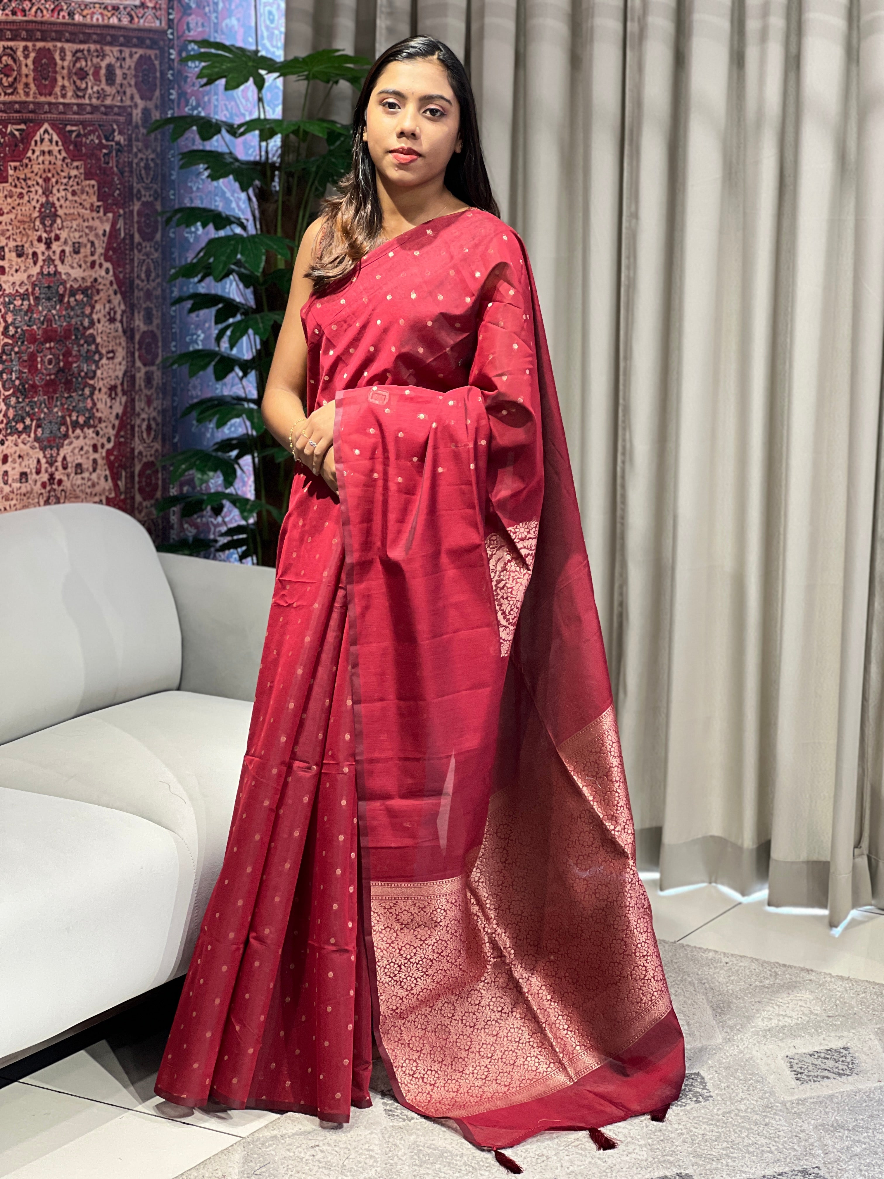 Zari Woven Cotton Silk Saree | YNG1038