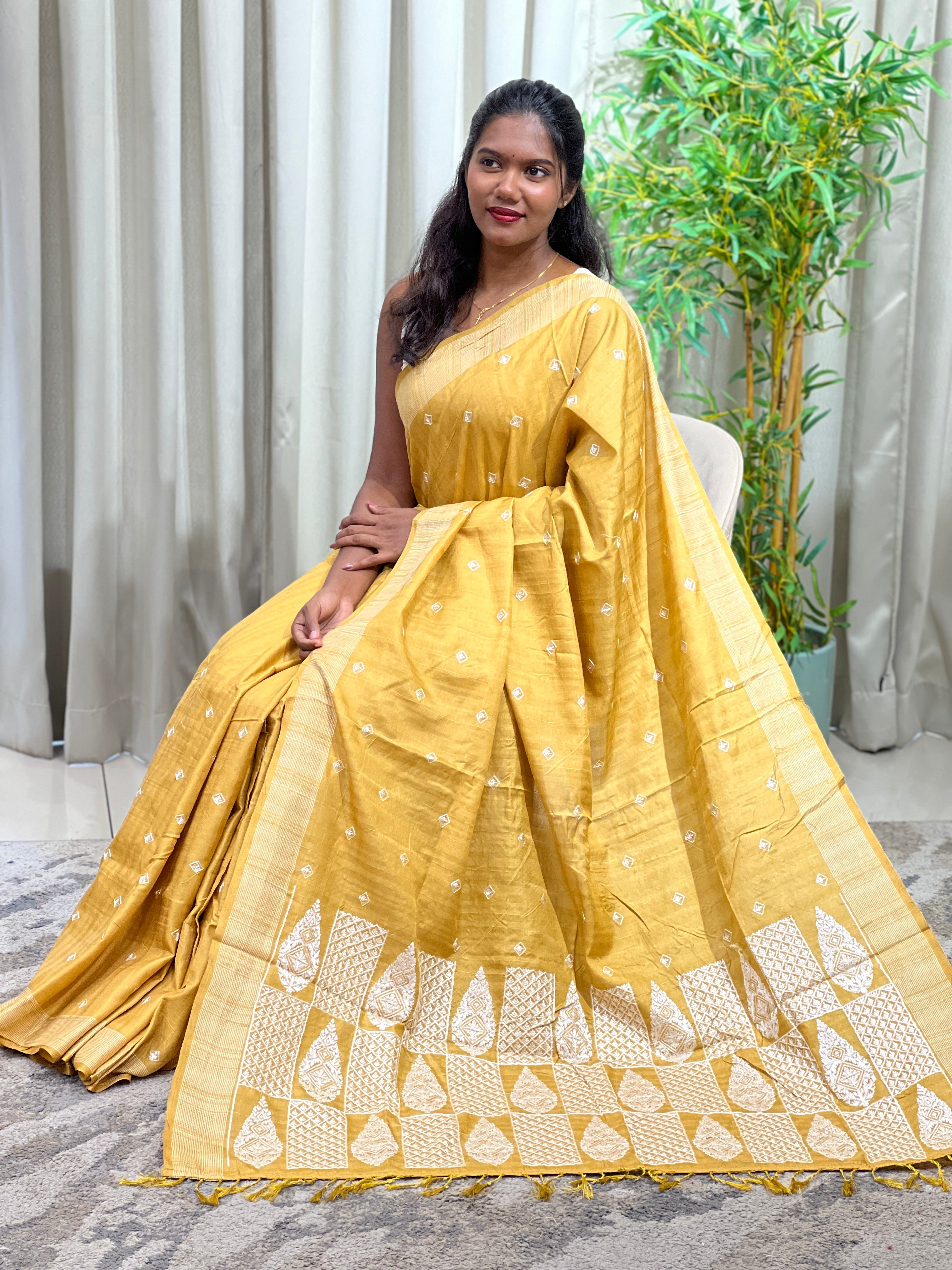 Buta Pattern Tussar Saree  | SUN786