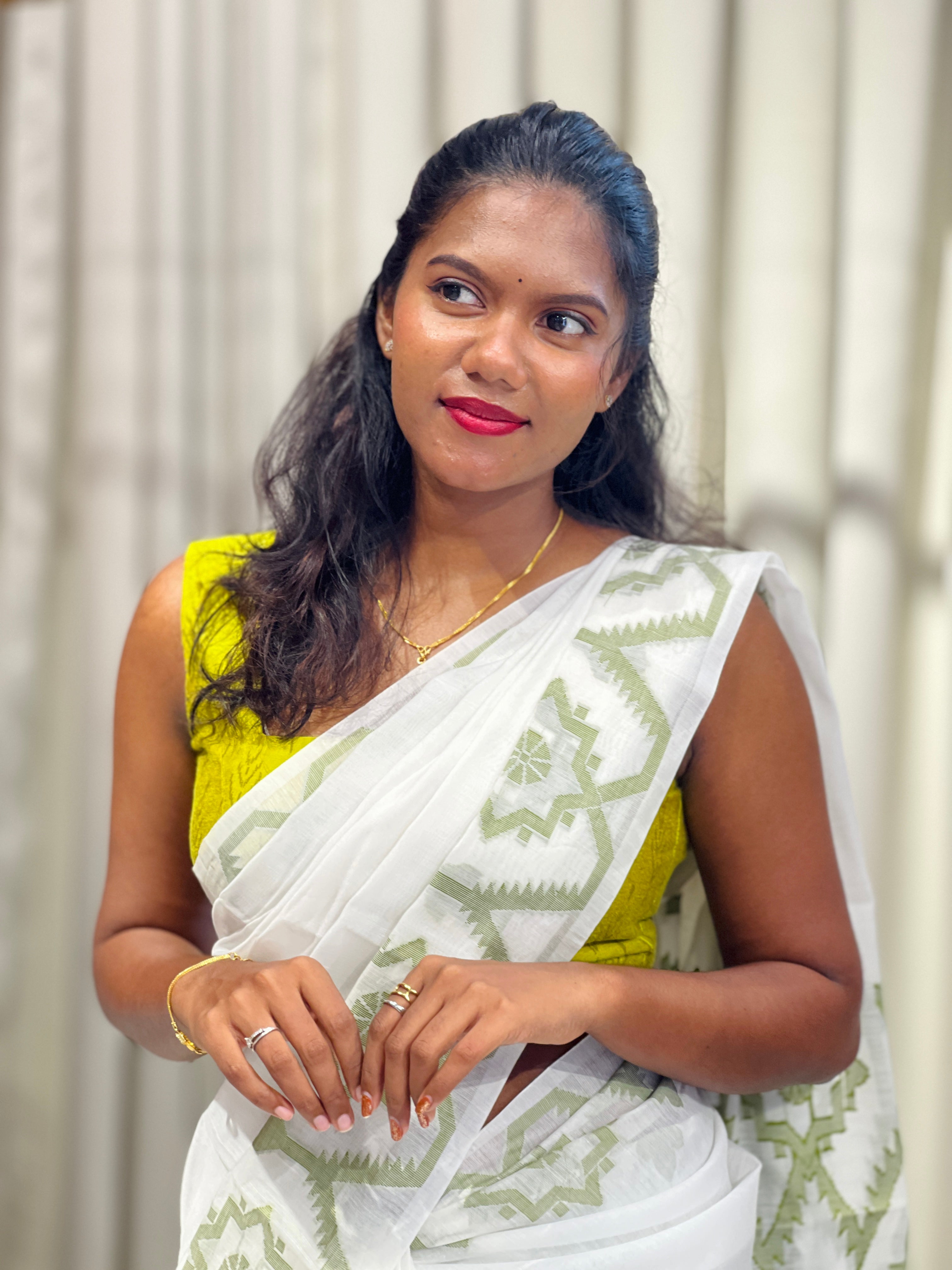 Jamdani Woven Chanderi Finish  Saree | PKS214