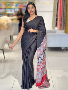 Ajrakh Detailed Modal Silk Saree | JT167