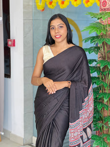 Ajrakh Detailed Modal Silk Saree | JT167