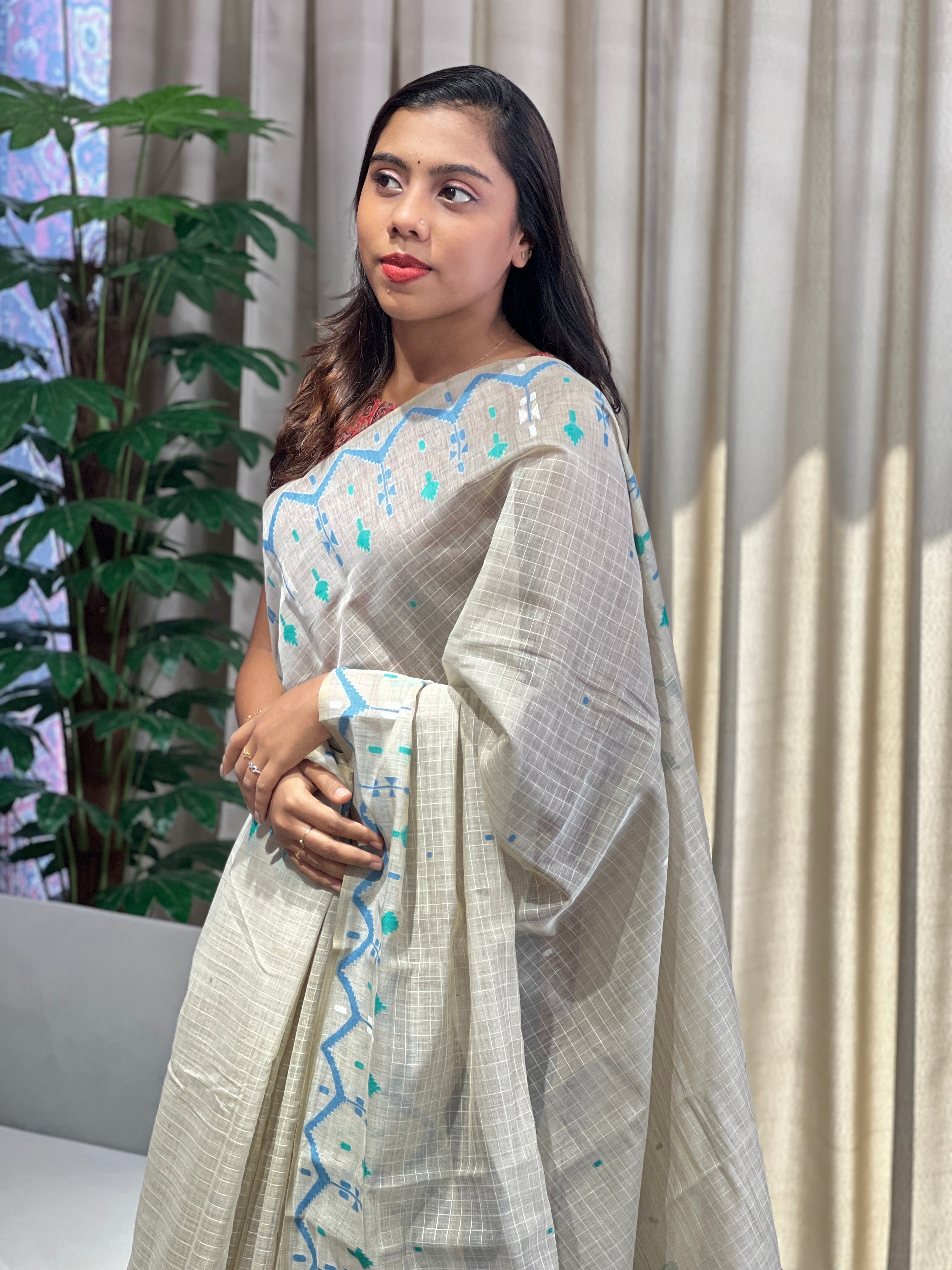 Jamdani Woven Chanderi Saree | YNG903