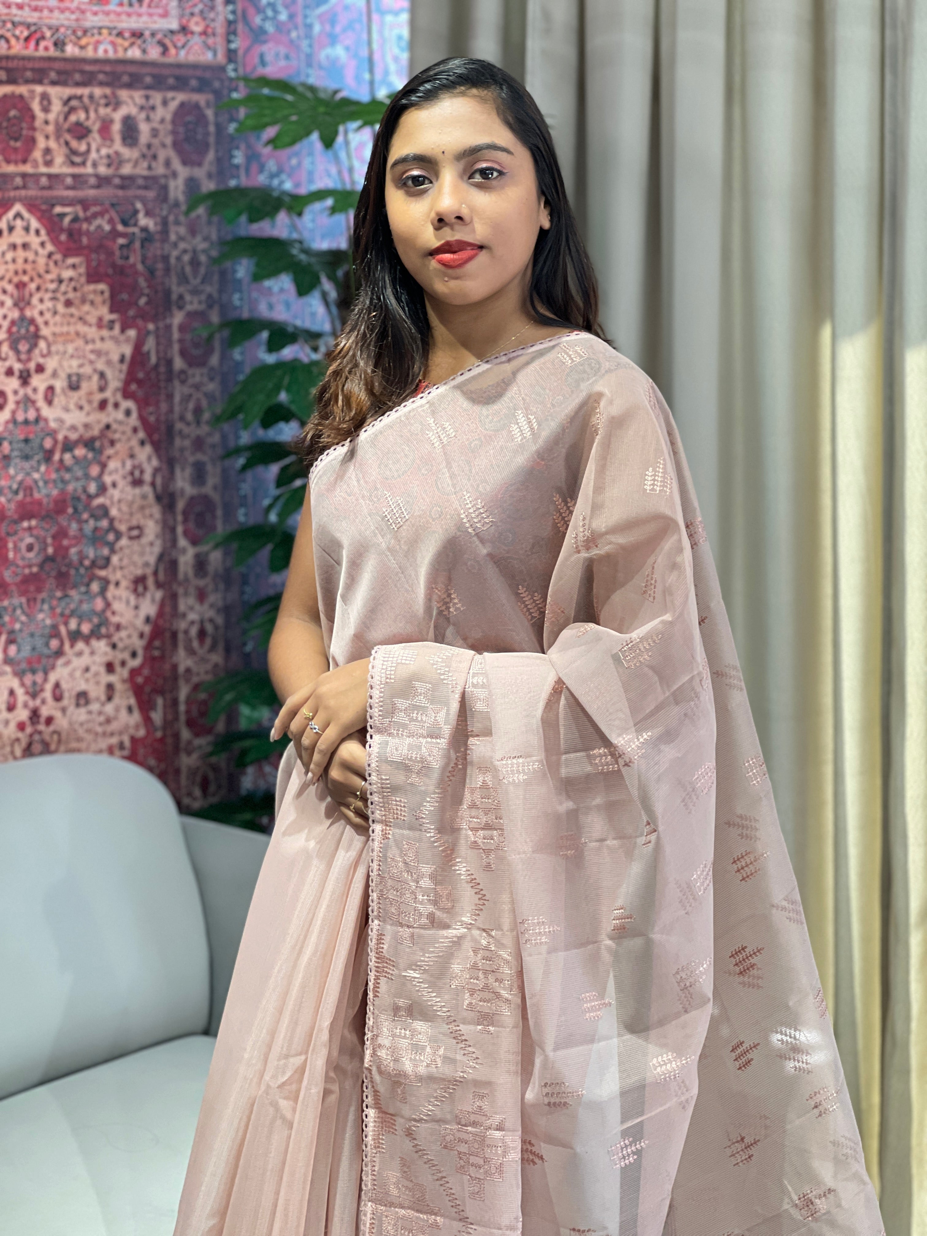 Machine Embroidery Detailed Kota Saree | YNG839