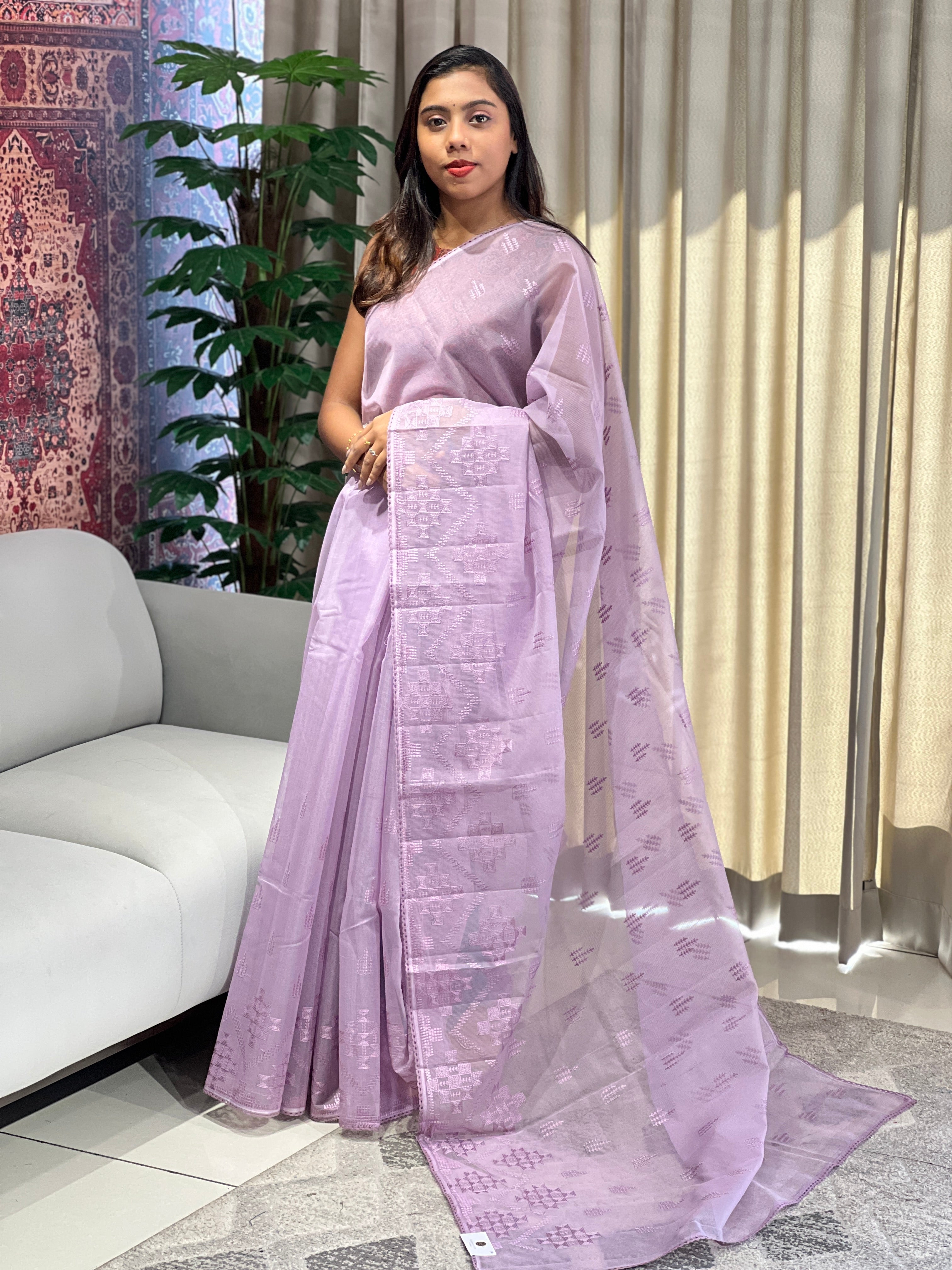 Machine Embroidery Detailed Kota Saree | YNG841