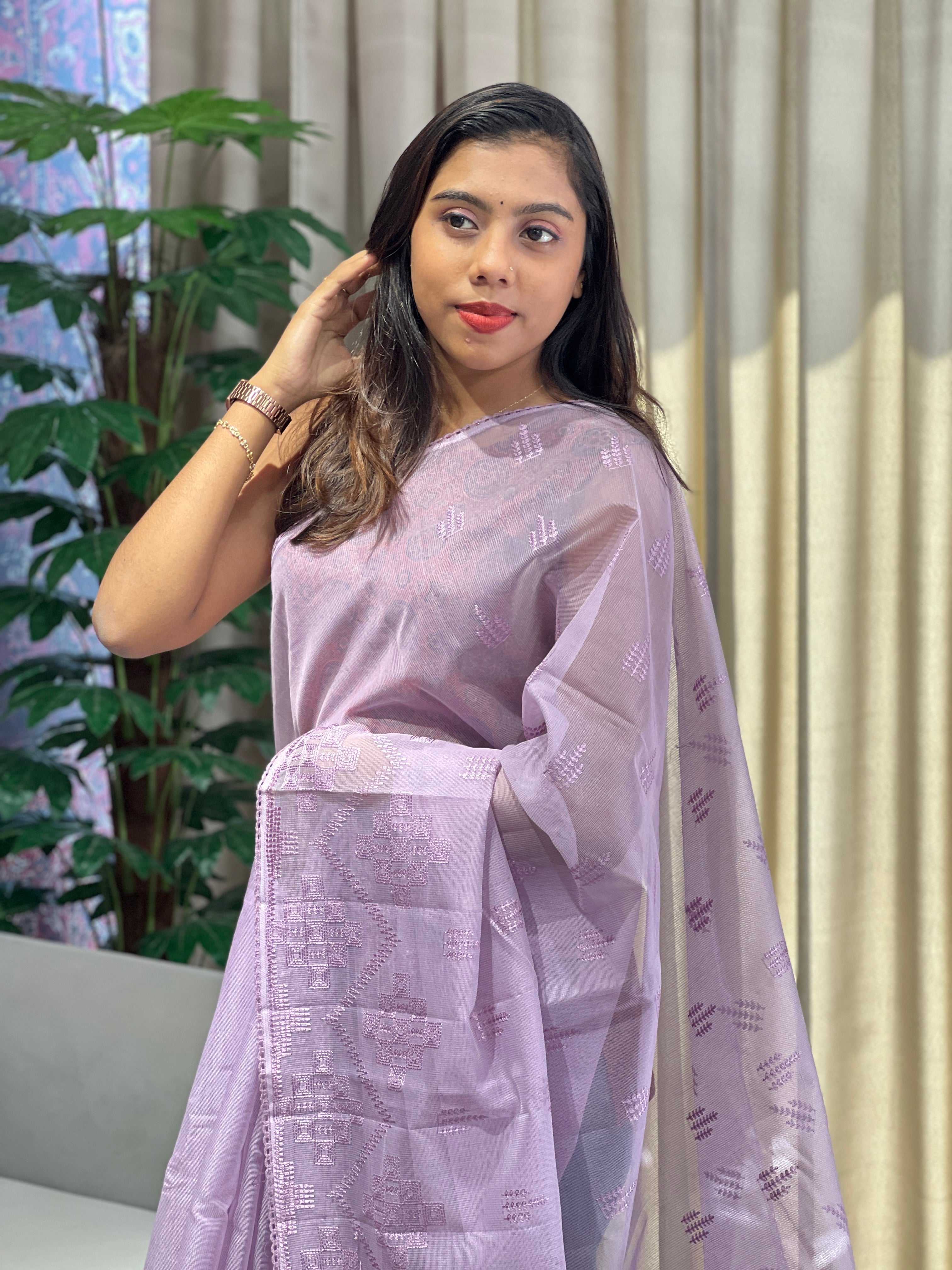 Machine Embroidery Detailed Kota Saree | YNG841