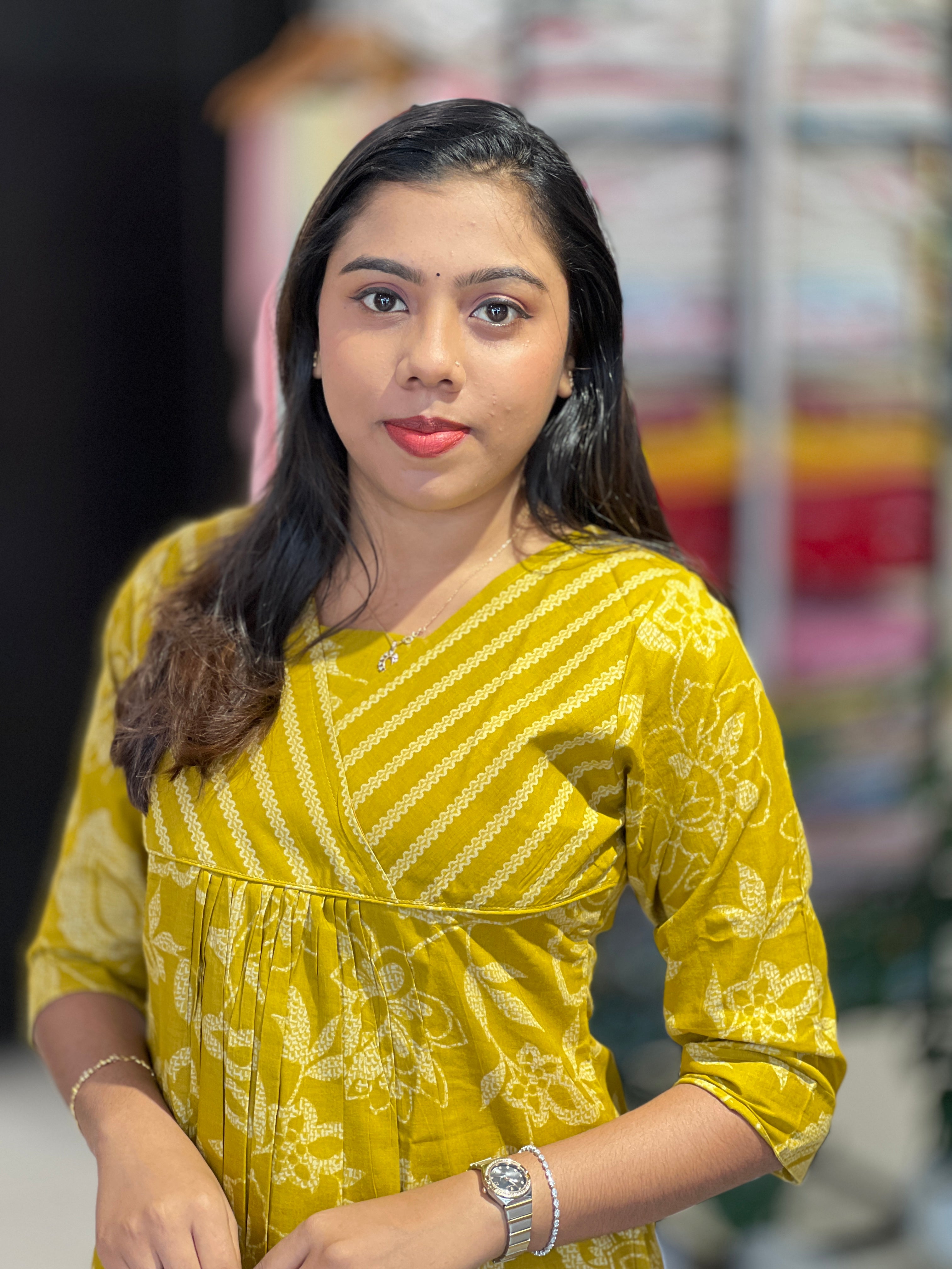 Floral Printed Pattern Cotton Kurta | MSN243