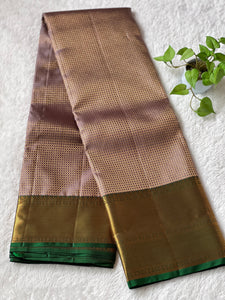 Traditional Check Weaving Hand Woven Kanchipuram Saree | OM142