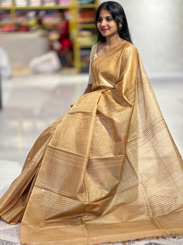 Lurex Yarn Weaved Tussar Saree | ACT1322