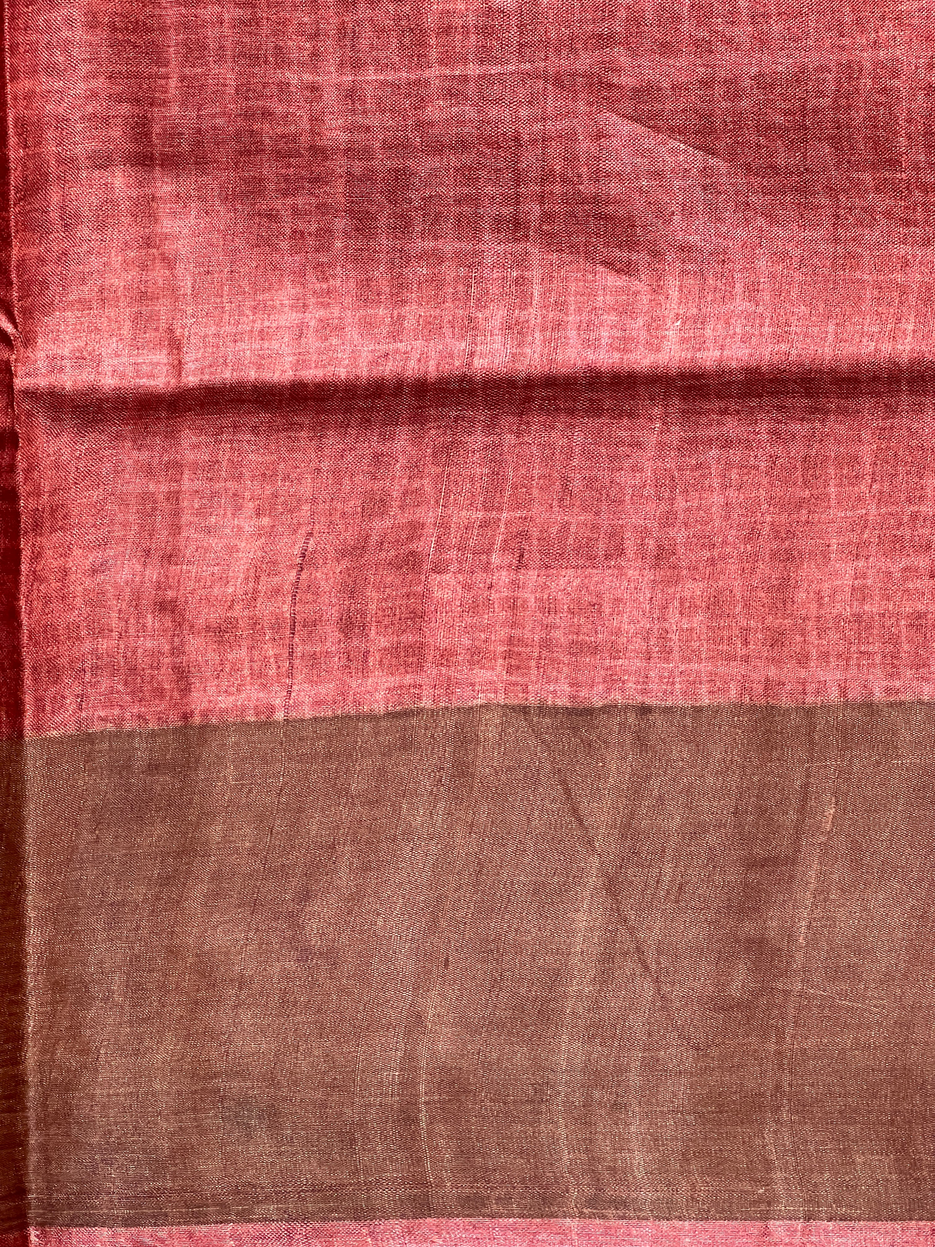 Leaf Print Pattern Tussar Saree | NLM221