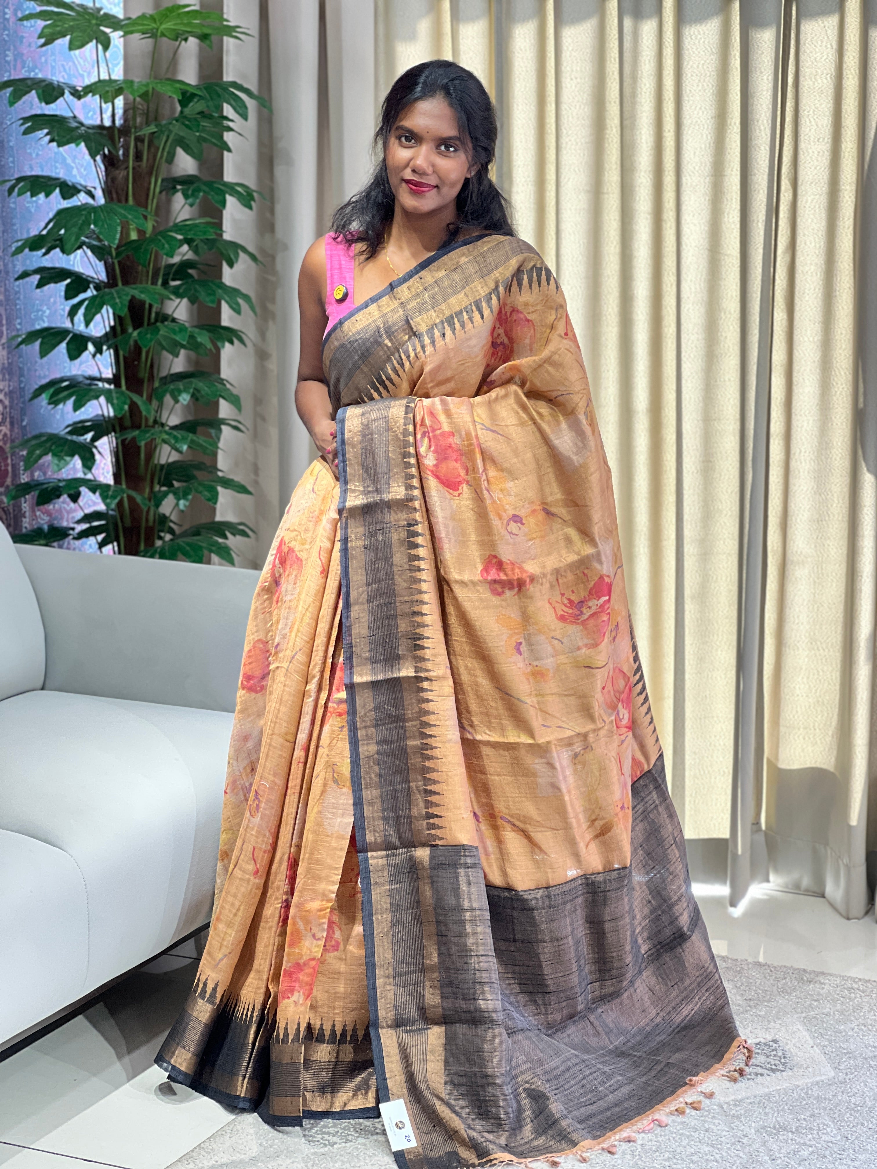 Jacquard Woven Pure Tussar Saree | YNG980