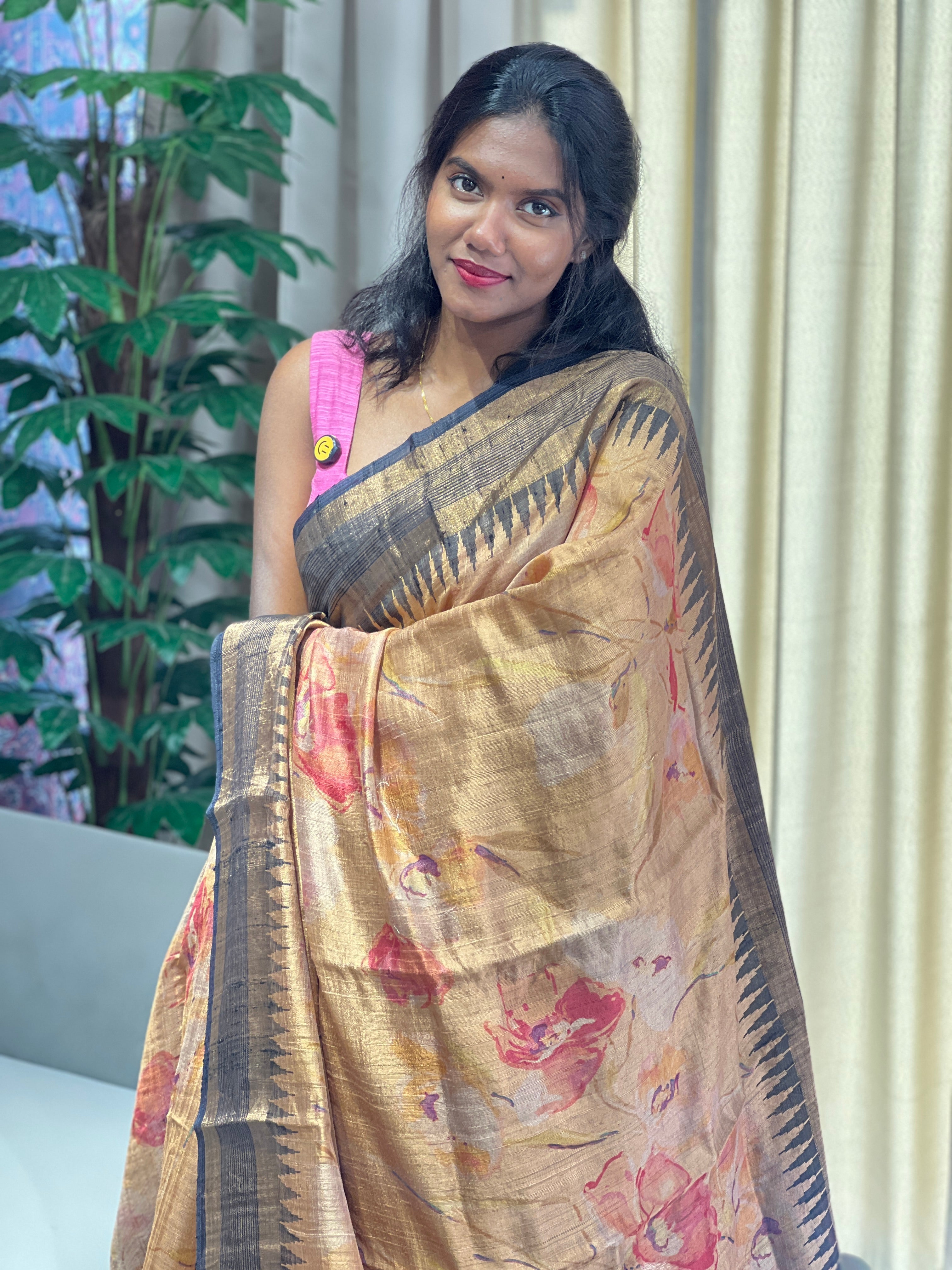 Jacquard Woven Pure Tussar Saree | YNG980