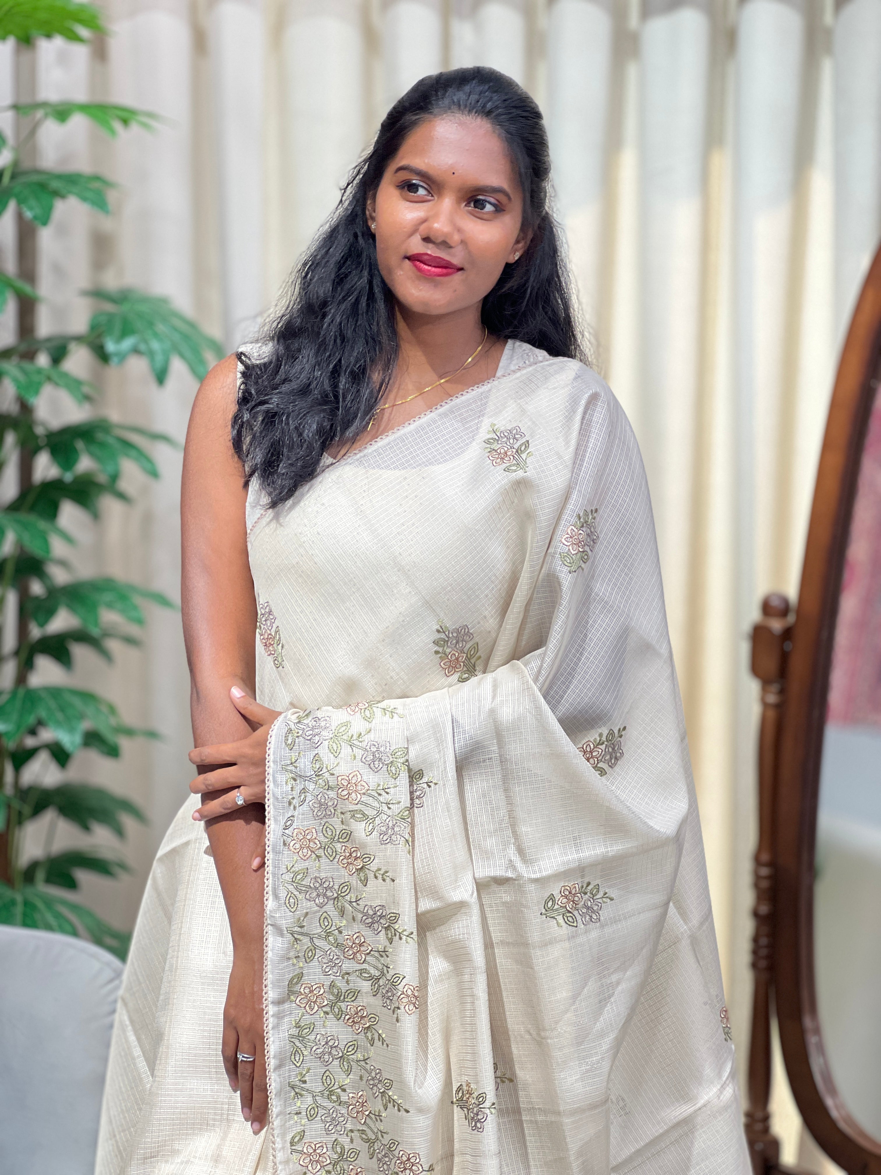 Floral Embroidery Detailed Kota Saree | PKS201