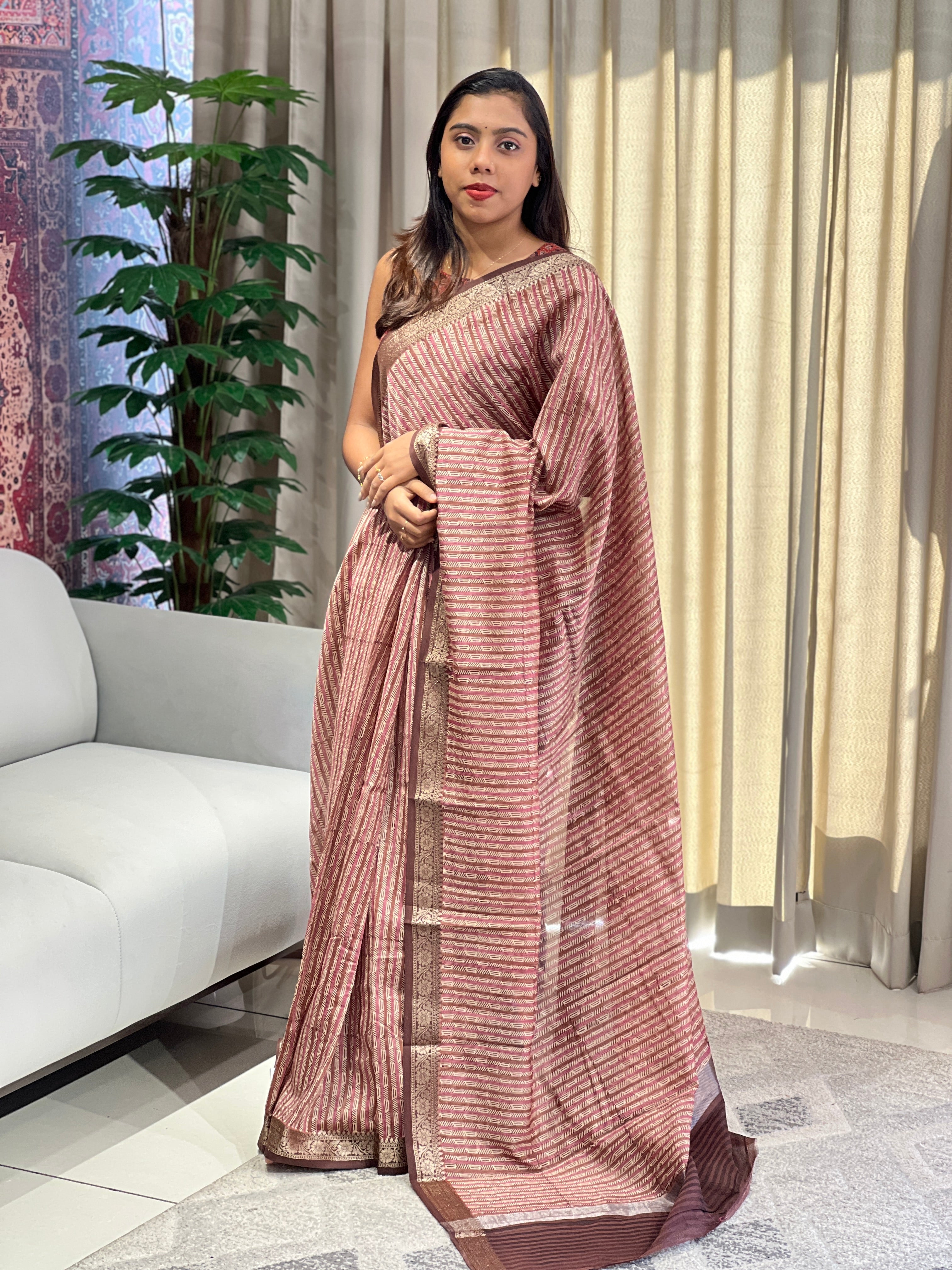 Digital Printed Chanderi Silk Saree | YNG976