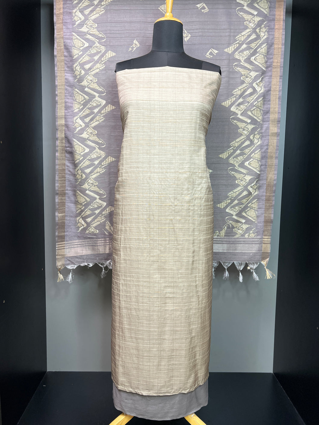 Self Weaving Patterned Tussar Finish Salwar Set | SP114