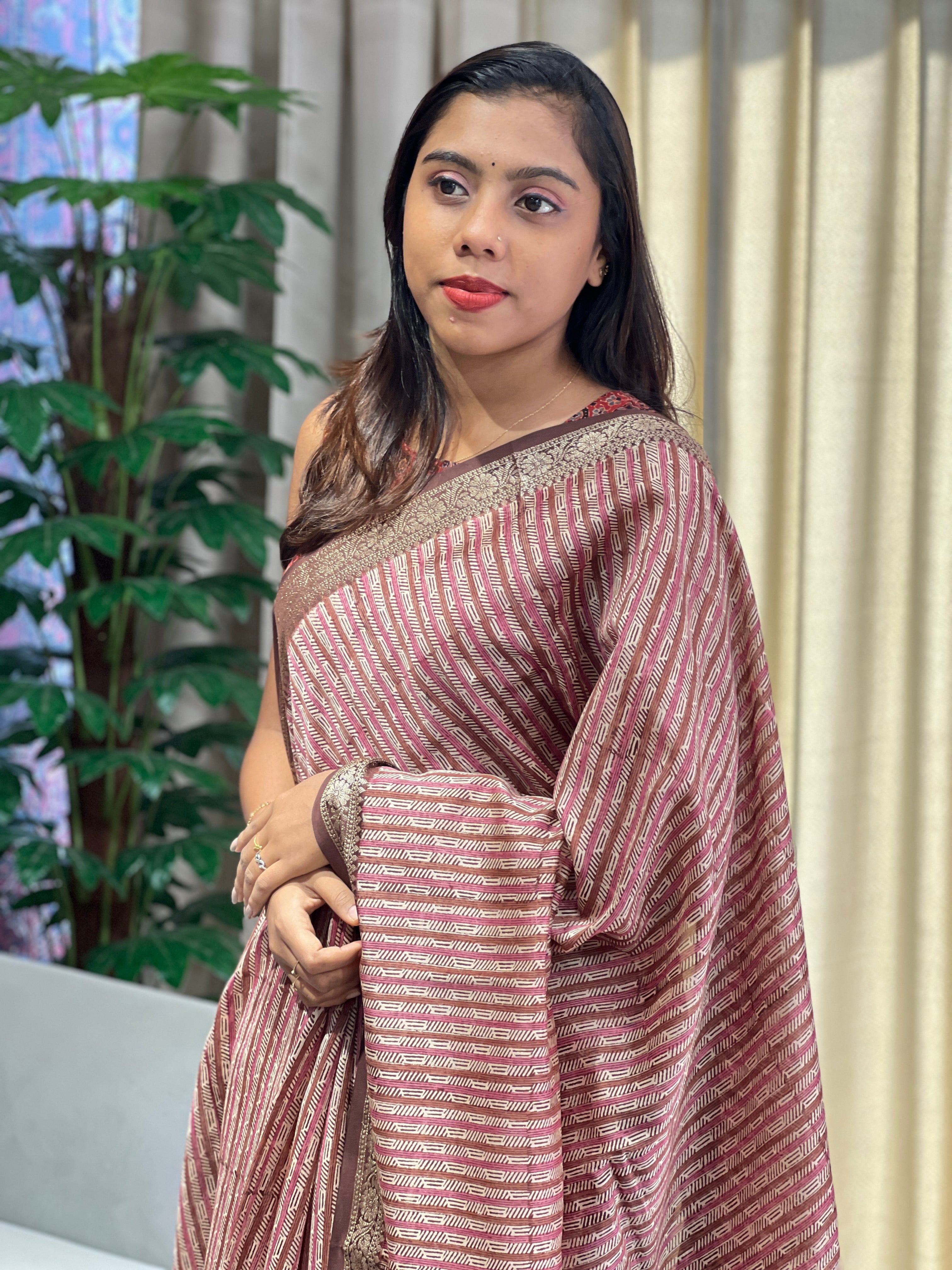 Digital Printed Chanderi Silk Saree | YNG976