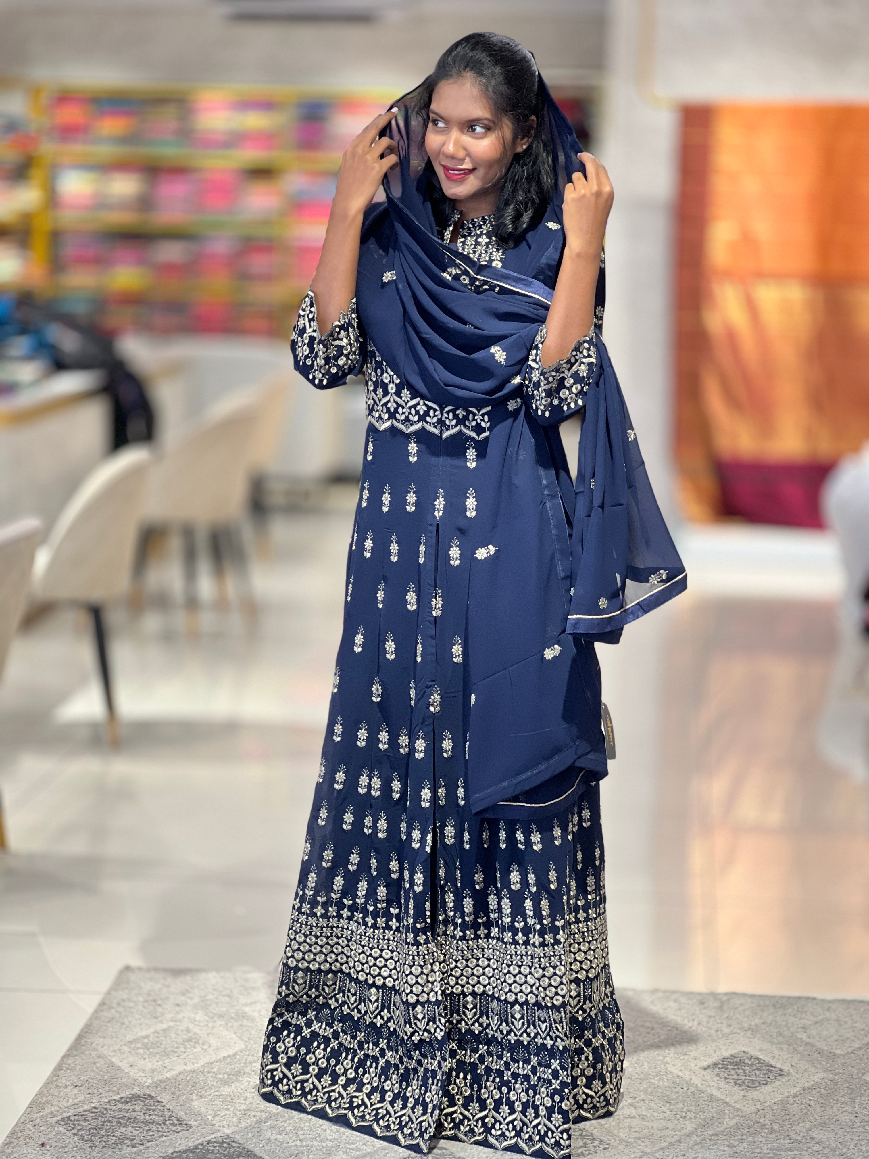 Machine Embroidered Georgette Kurta Set | SAD110