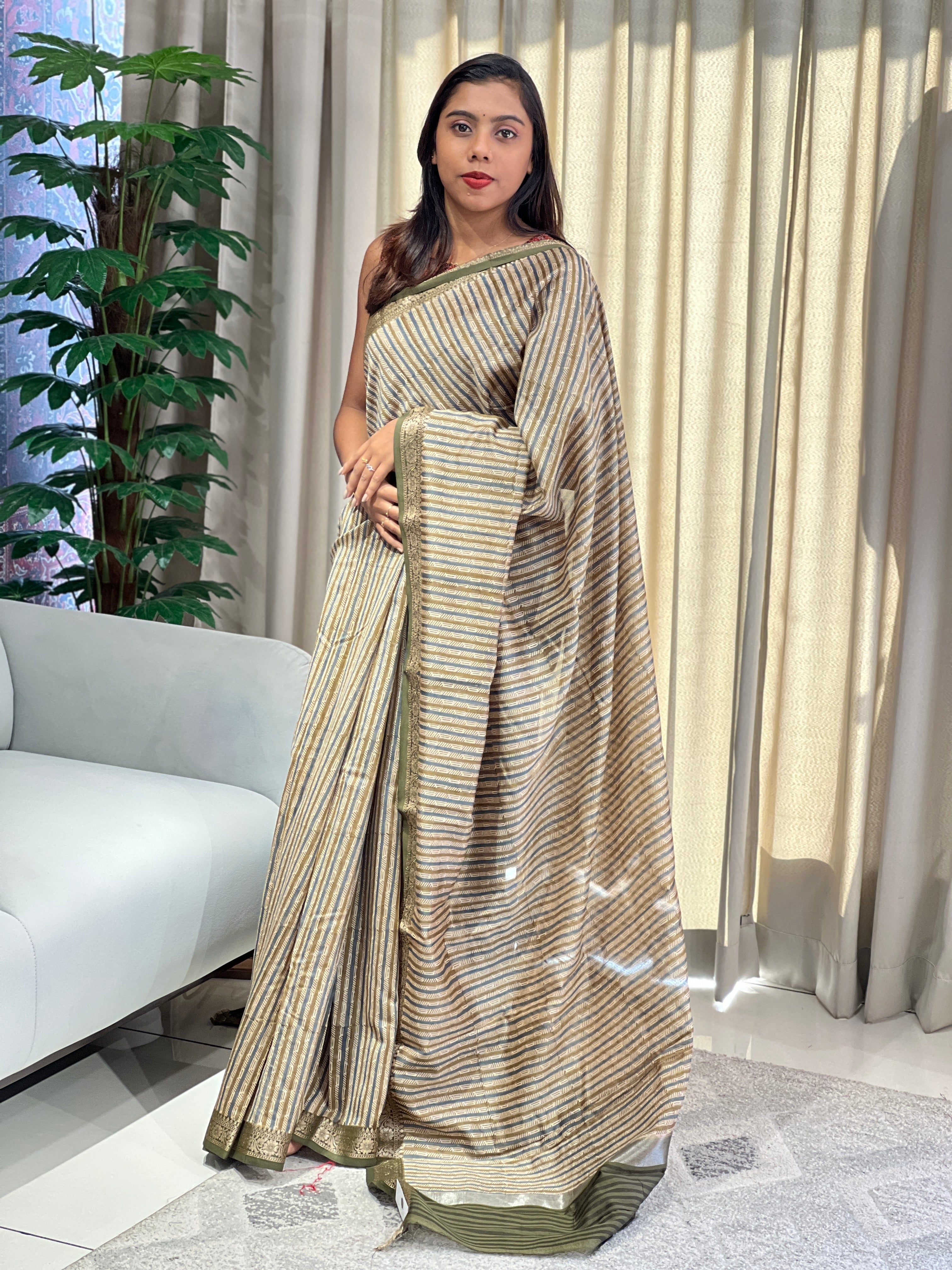 Digital Printed Chanderi Silk Saree | YNG978