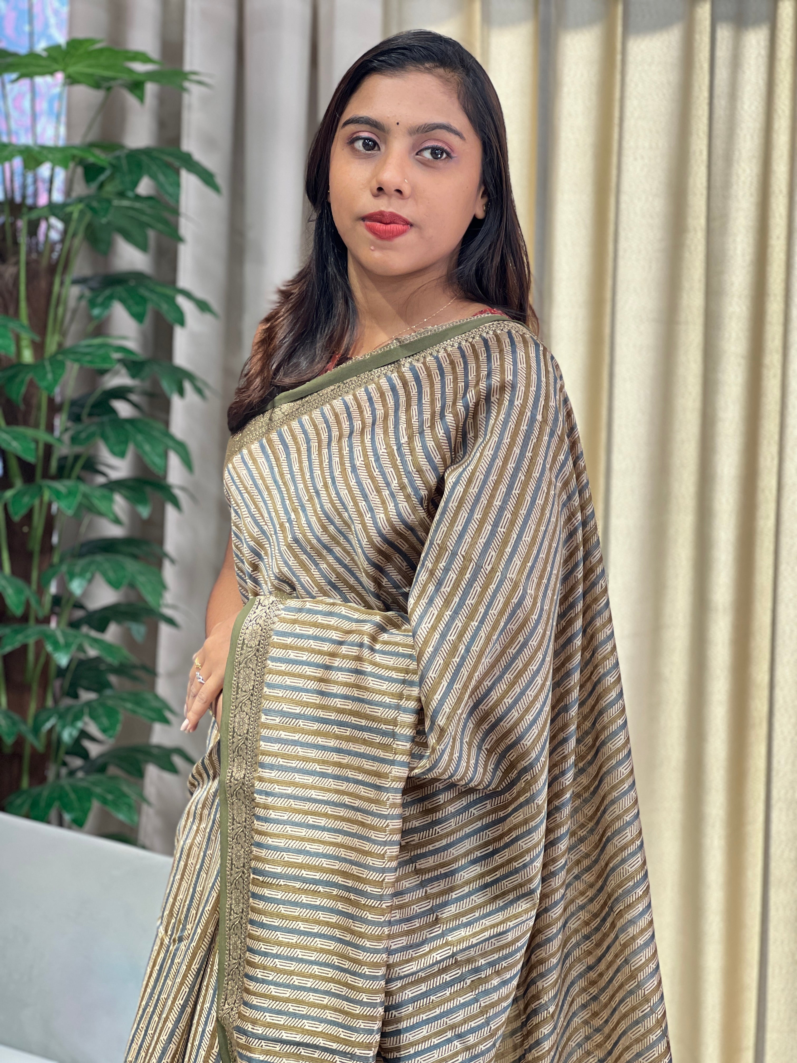 Digital Printed Chanderi Silk Saree | YNG978