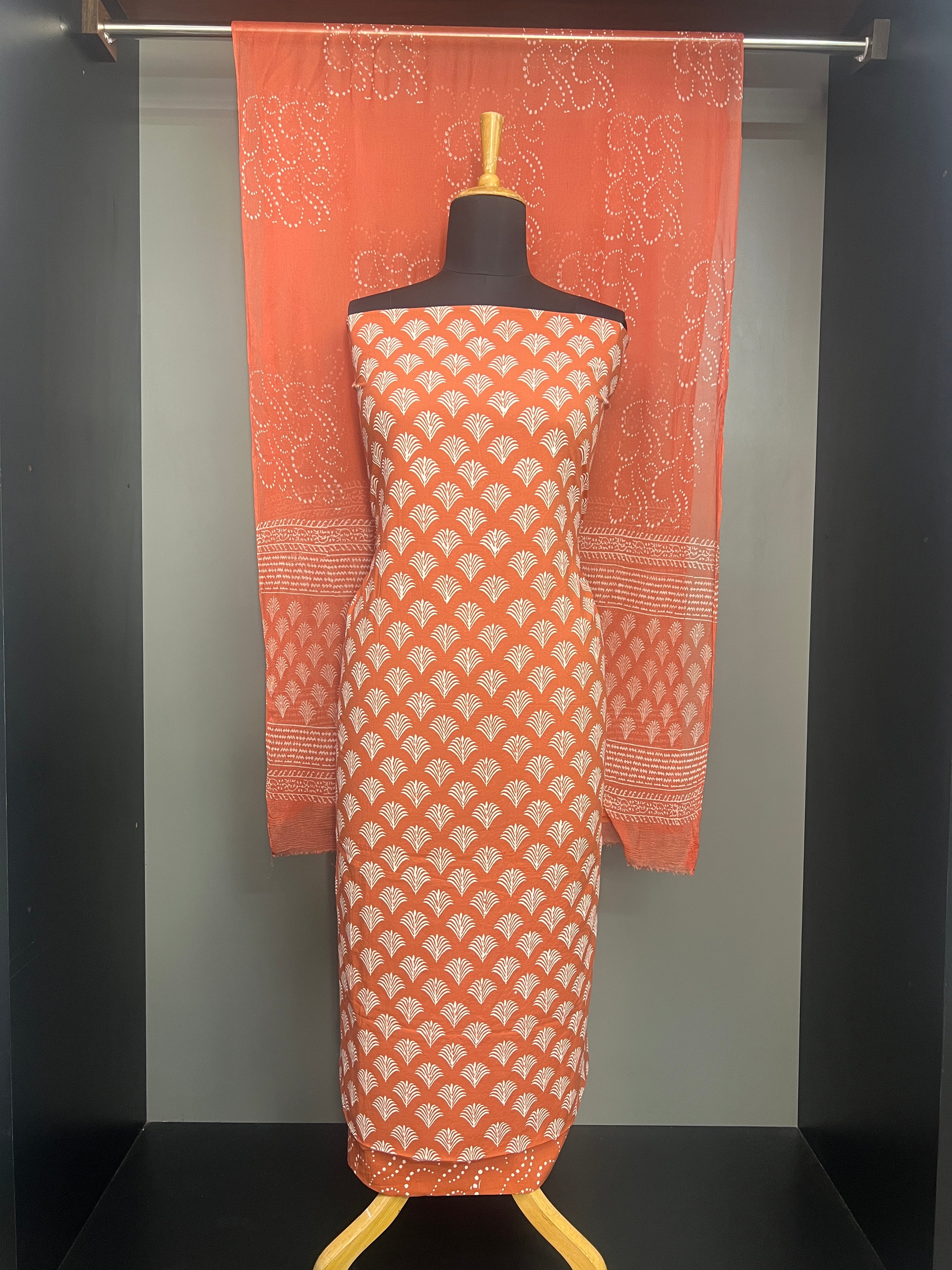 Leaf Printed Cotton Salwar Set | VFC514