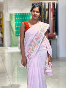 Floral Machine Embroidery Detailed Silky Kota Saree | BLD1384