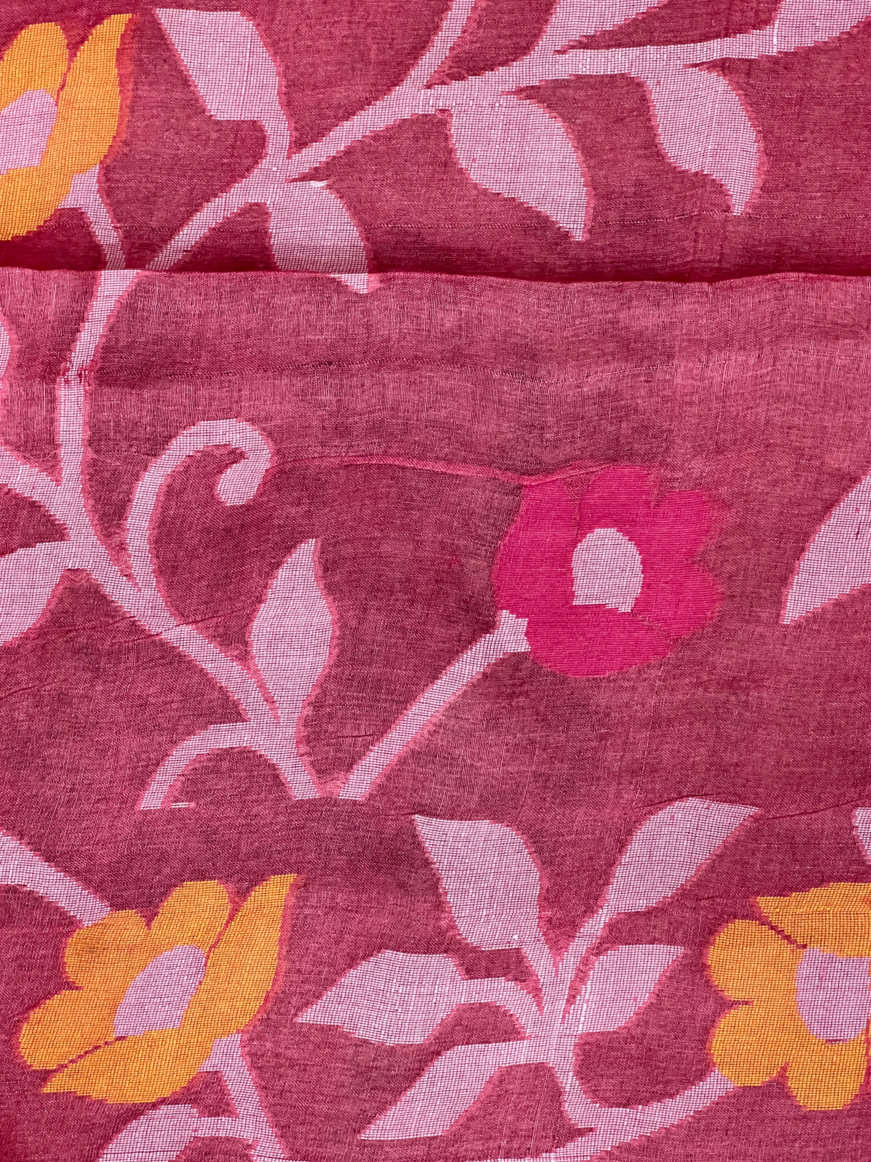 Jamdani Woven Pure Tussar Saree | SKD111