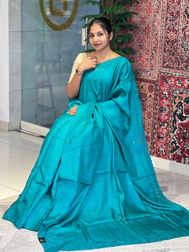 Cut Work With Pichwai Embroidery Detailed Pure Tussar Saree | RGD689