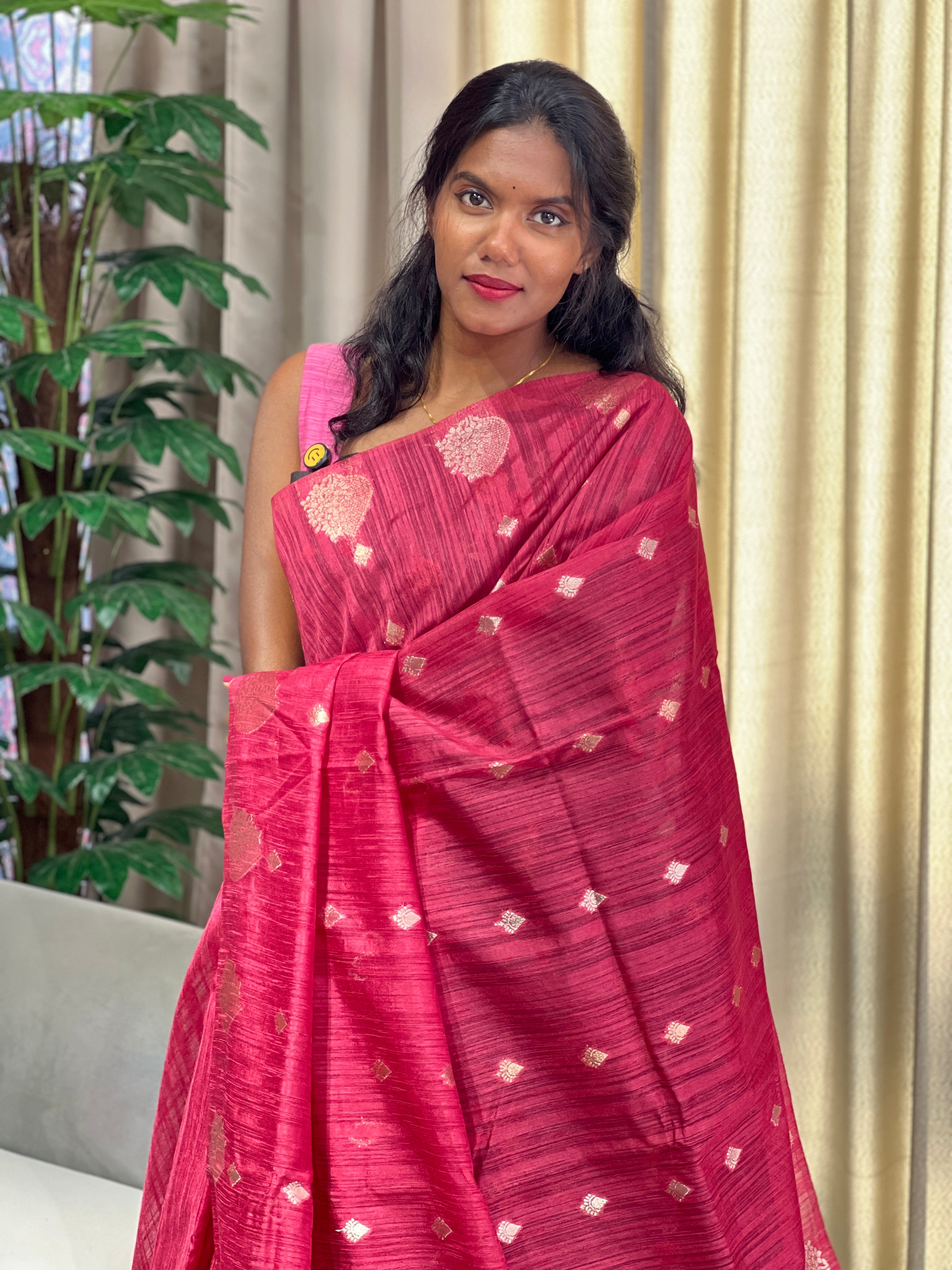 Zari Woven Semi Tussar Banarasi Saree | YNG982