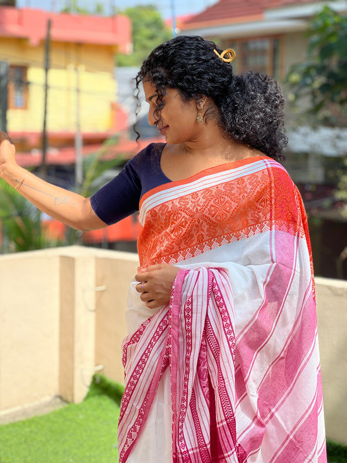 Ganga Yamuna Border Pattern Cotton Saree | RP384