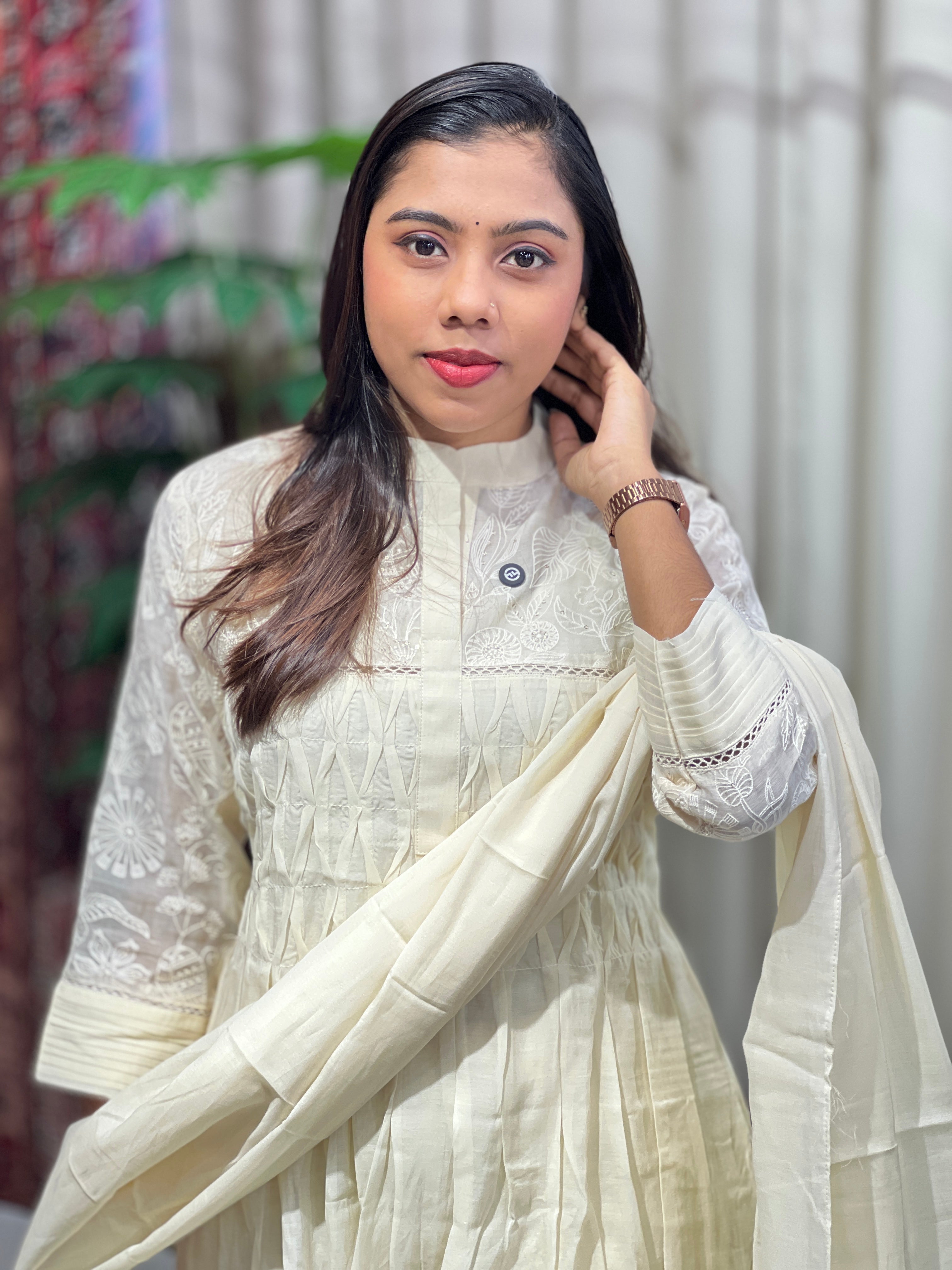 Embroidery Detailed  Chanderi Kurta Set |  KAR103