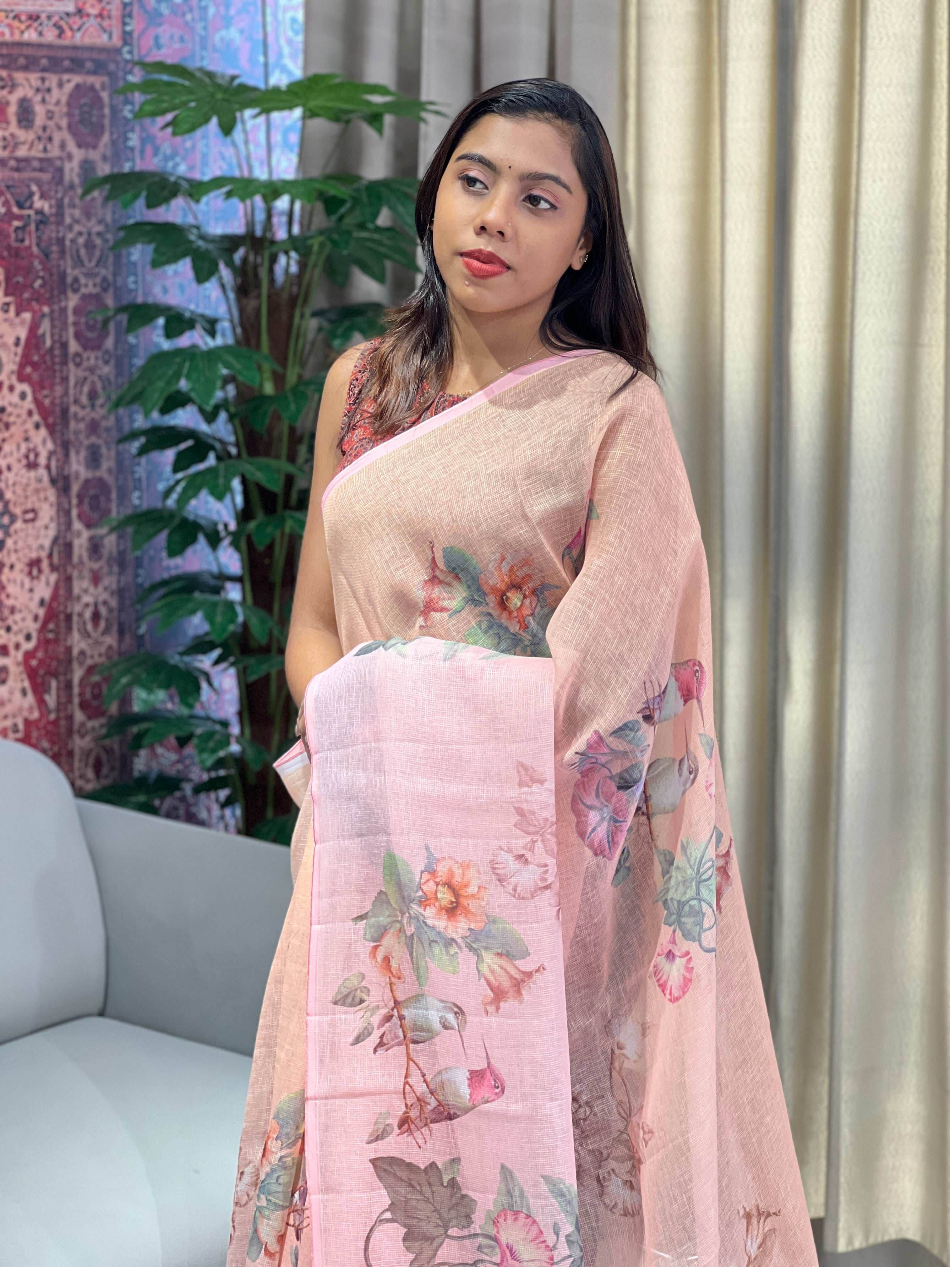 Sublimation Printed Linen Kota Saree | YNG935