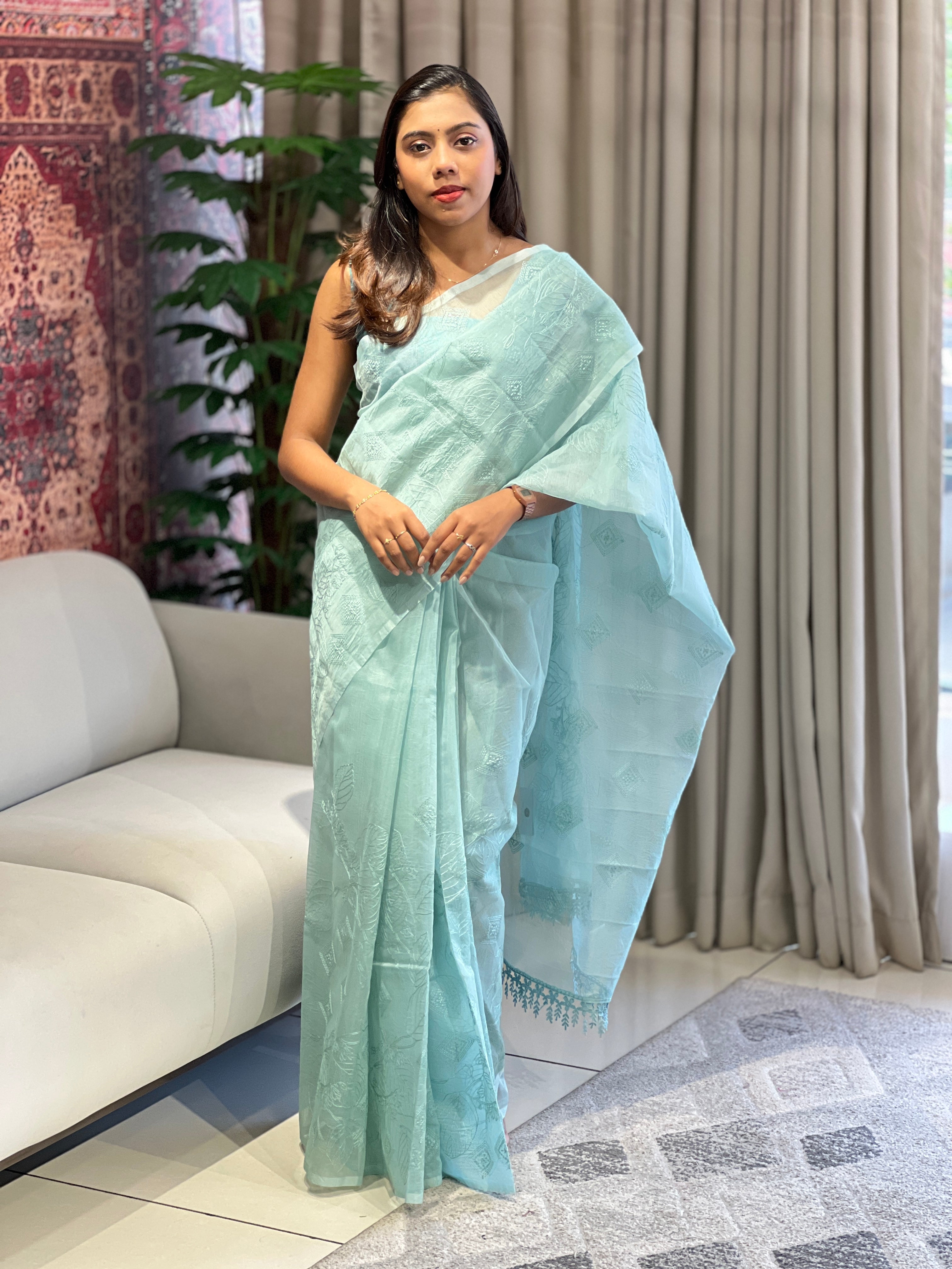 Embroidery Detailed Kota Saree | YNG964