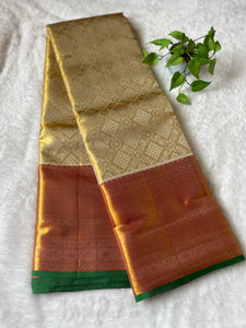 Daimond Weaving Design Tisssue Kanchipuram Saree | OM135