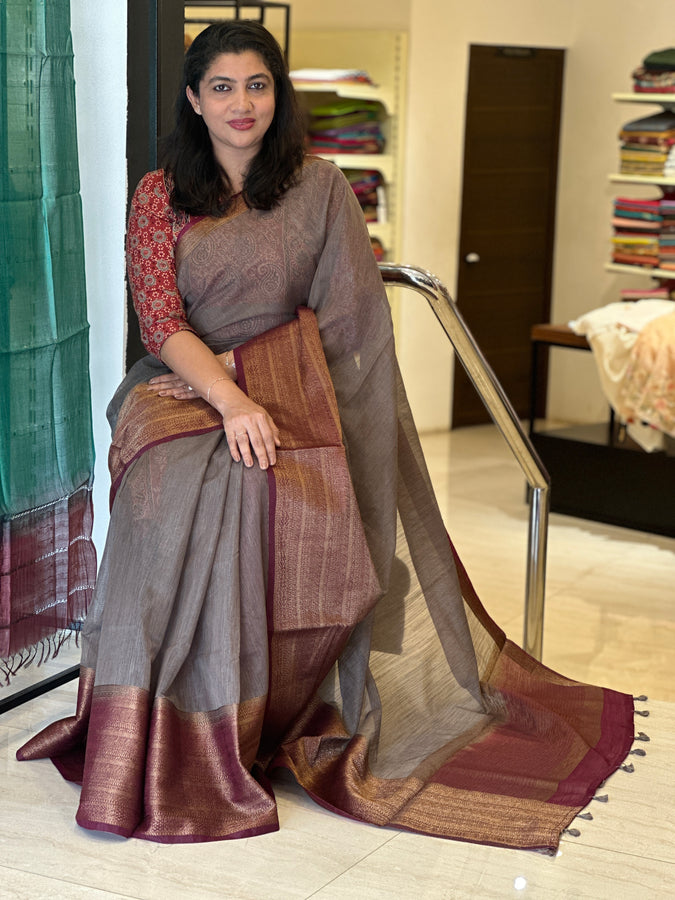 Banarasi Weaving Pattern Semi Geech Saree | YNG293