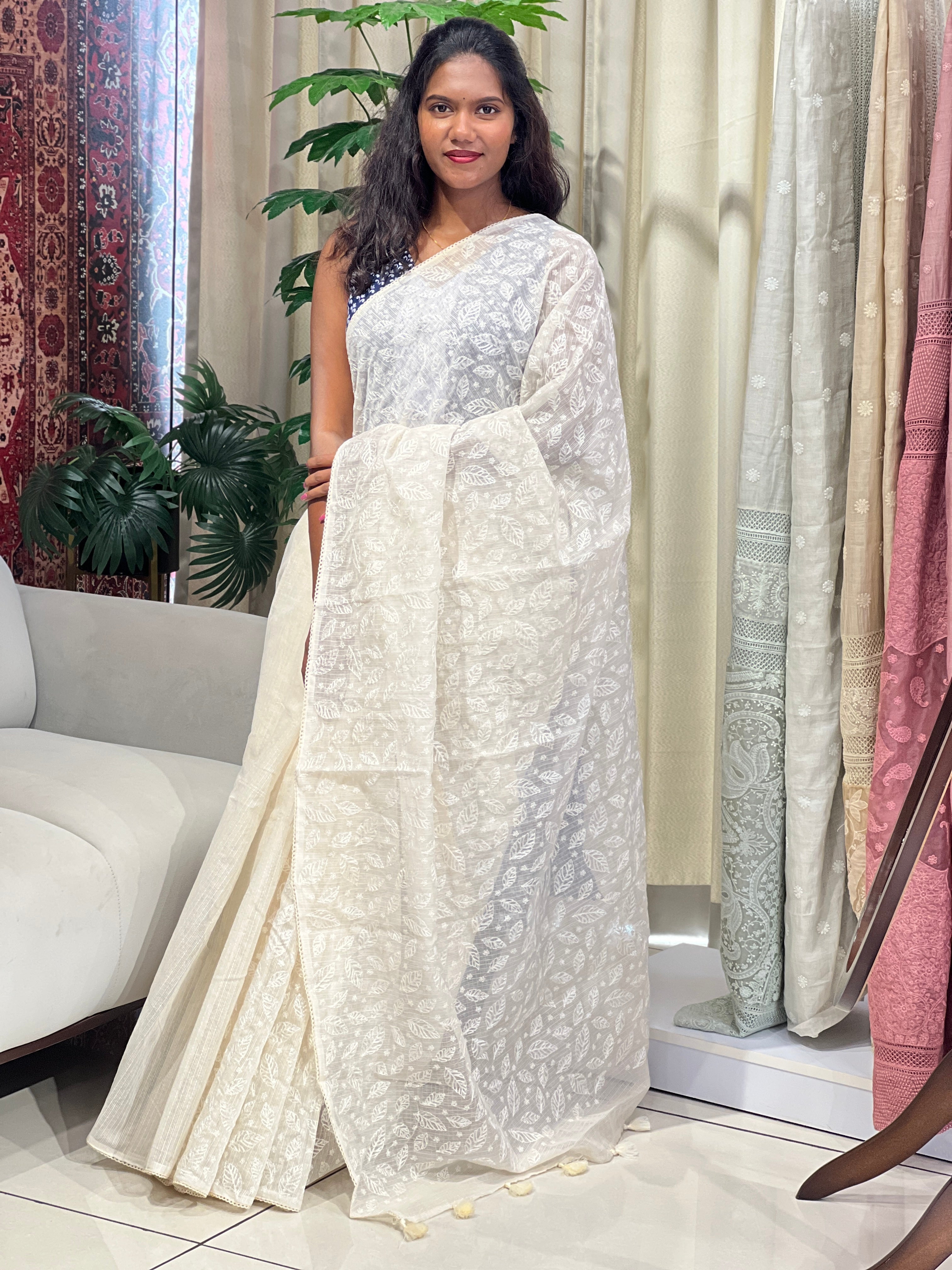 Machine Embroidery Silky Kota Saree | MR487