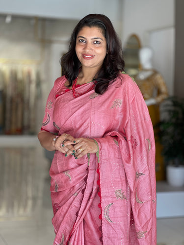 Badla Worked Patterned Desi Tussar Saree | RGD248