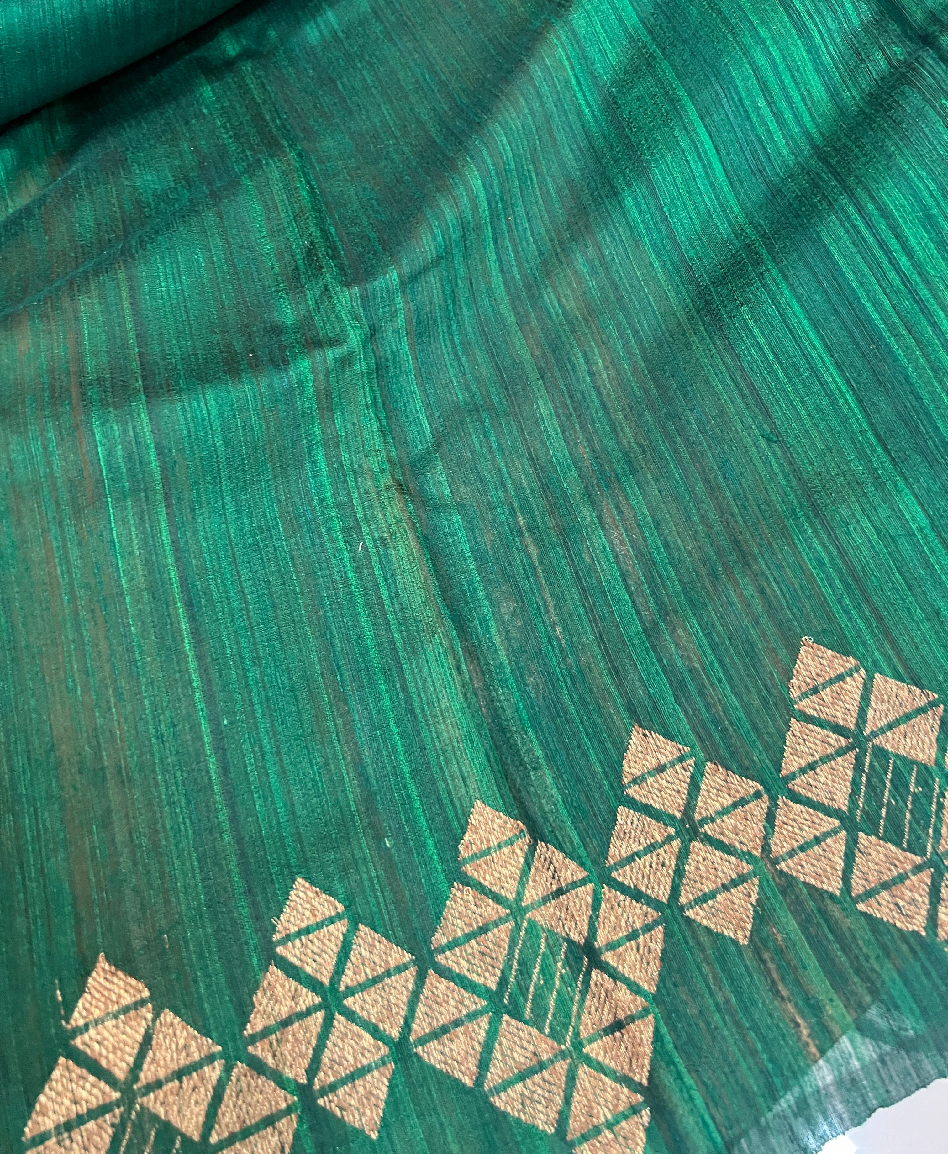 Geometrical Pattern Geecha Tussar Saree | YNG306