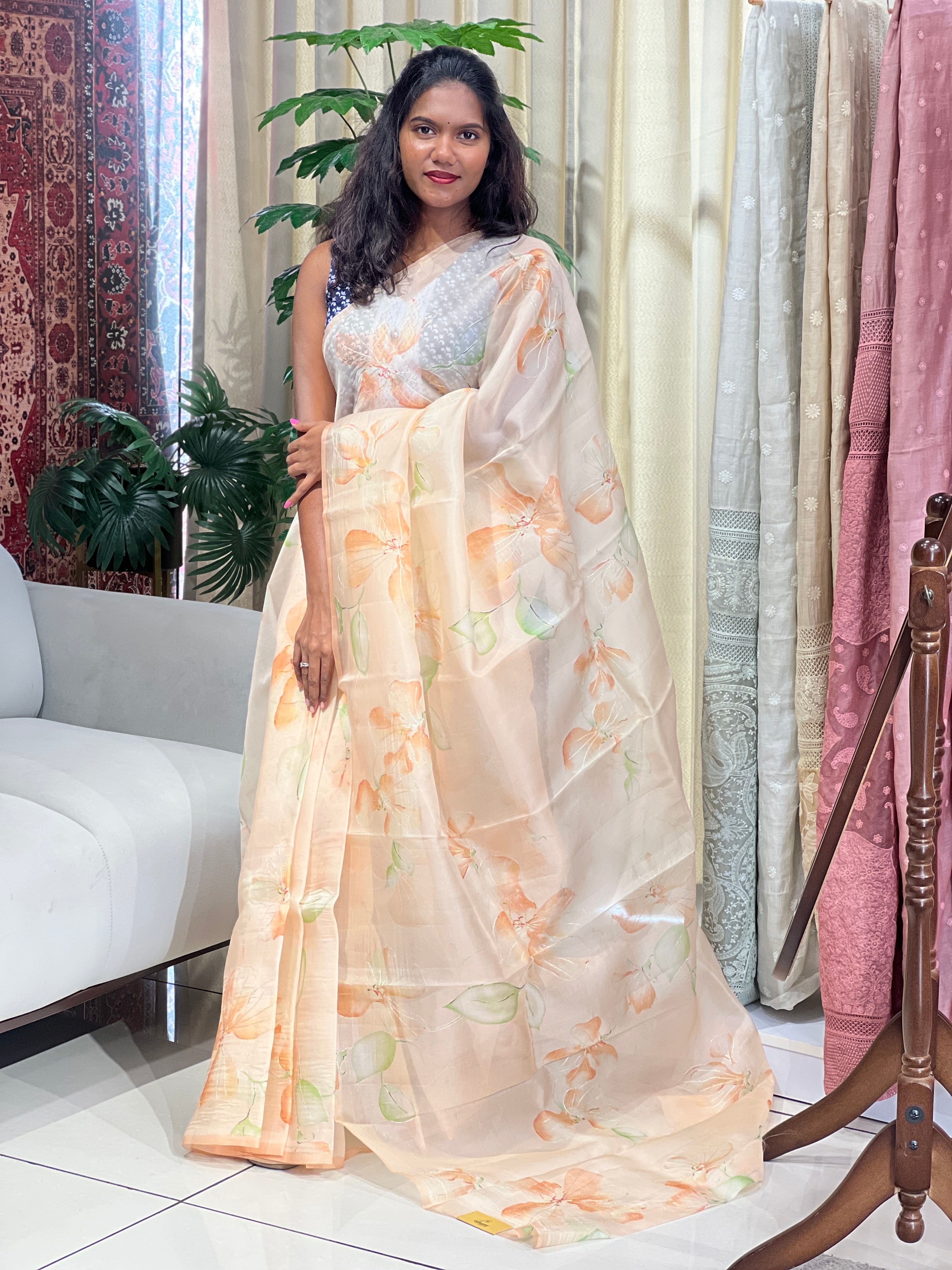 Digital Printed Organza Saree | MM553
