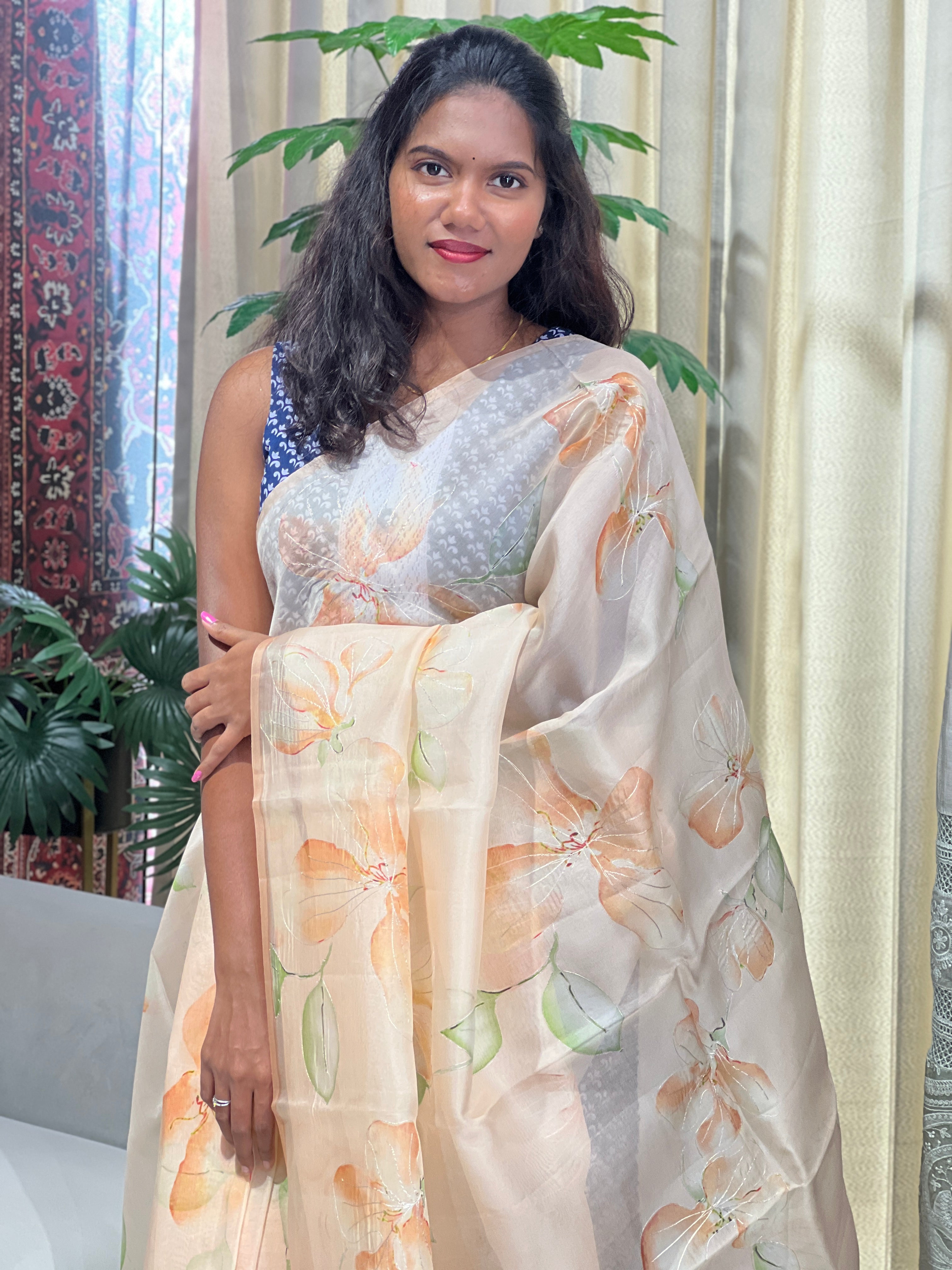 Digital Printed Organza Saree | MM553