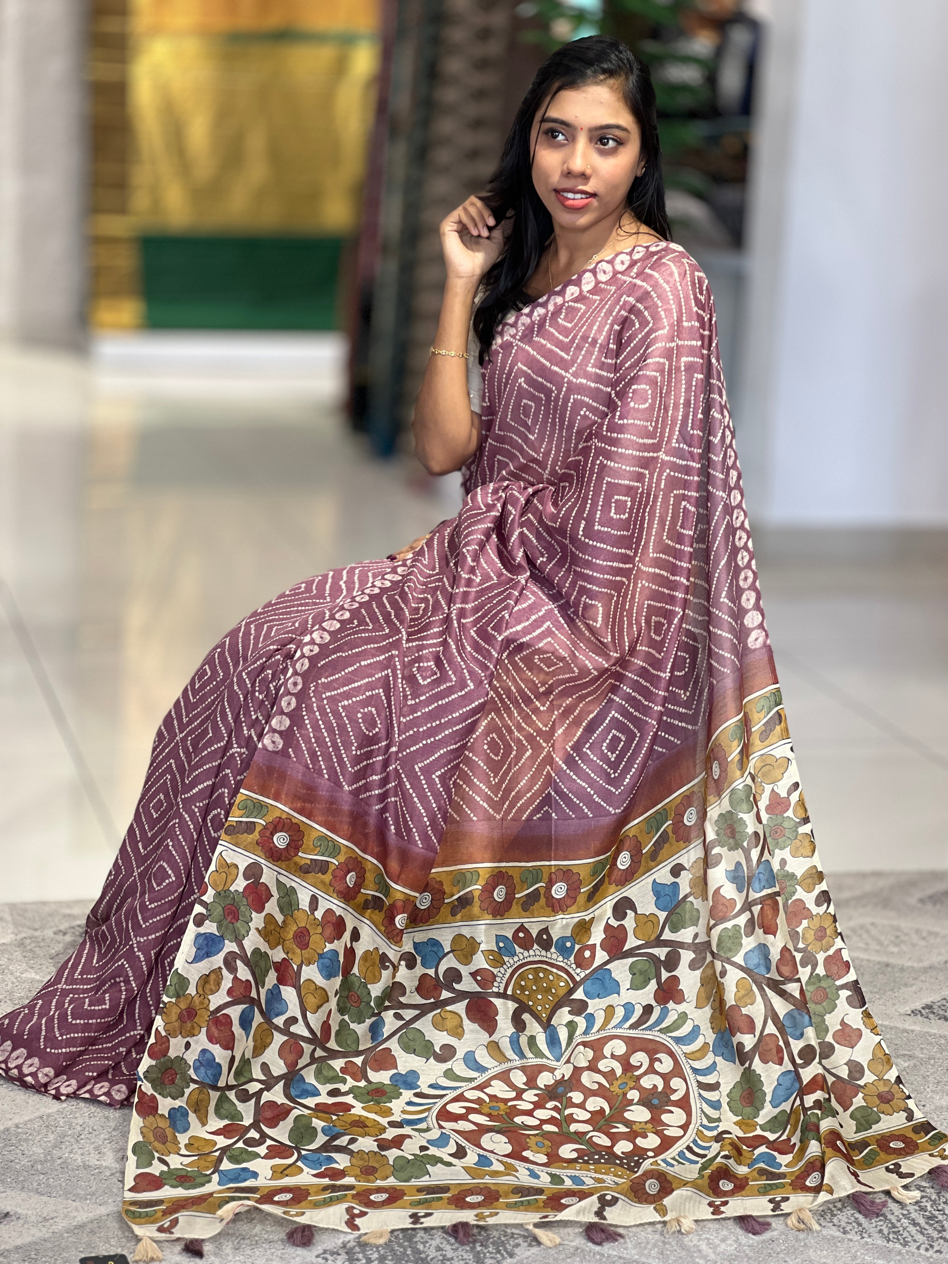 Bandhani Printe Semi Silk Saree | GMS211