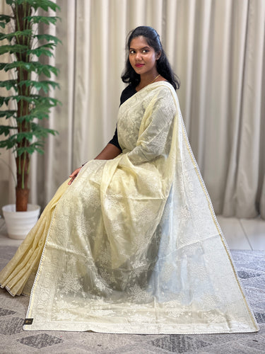 Floral Embroidery Pattern Silky Kota Saree | BLD1280