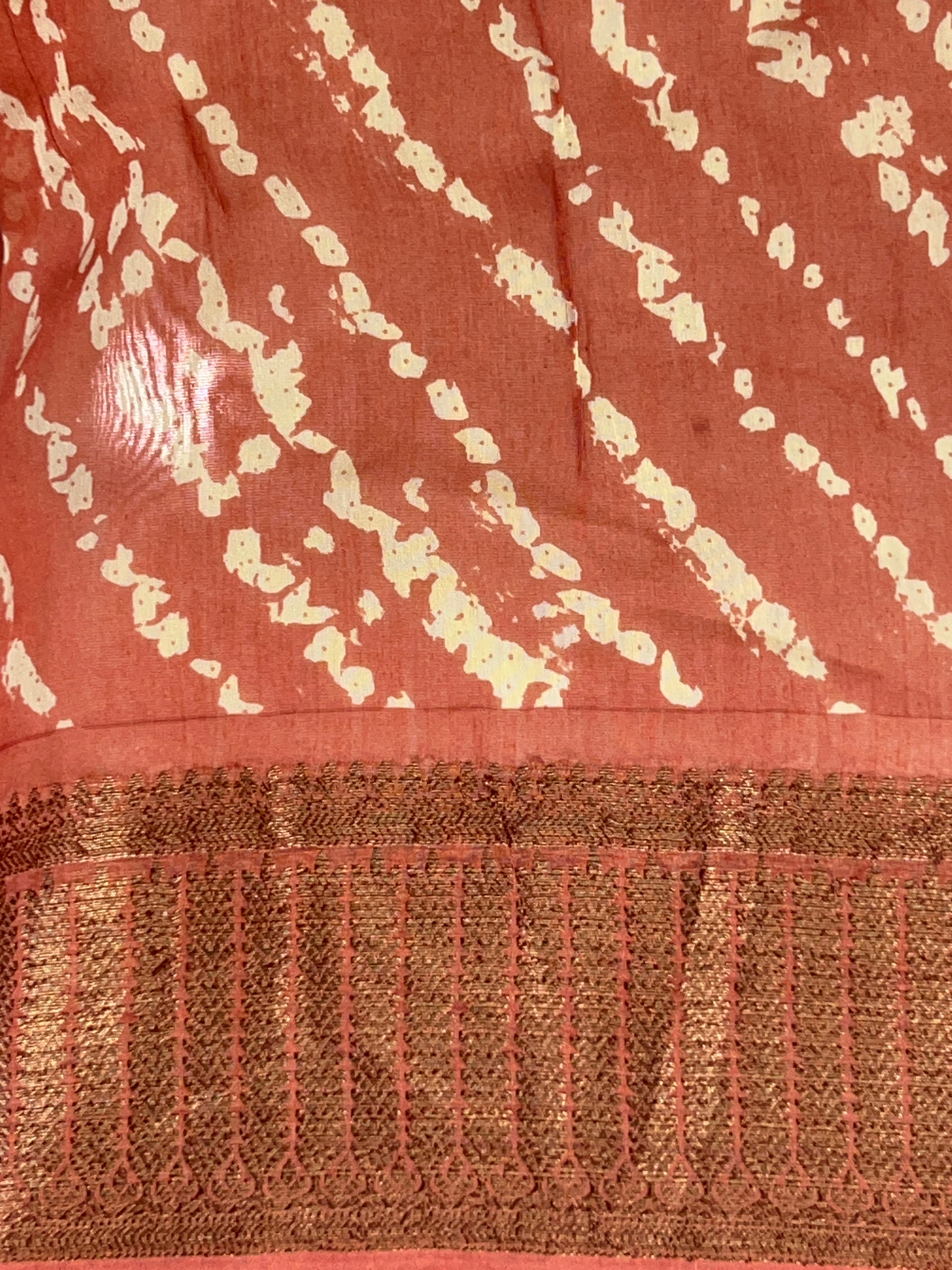 Floral Print & Tie & Dye Detailed Chanderi Saree | RGD799
