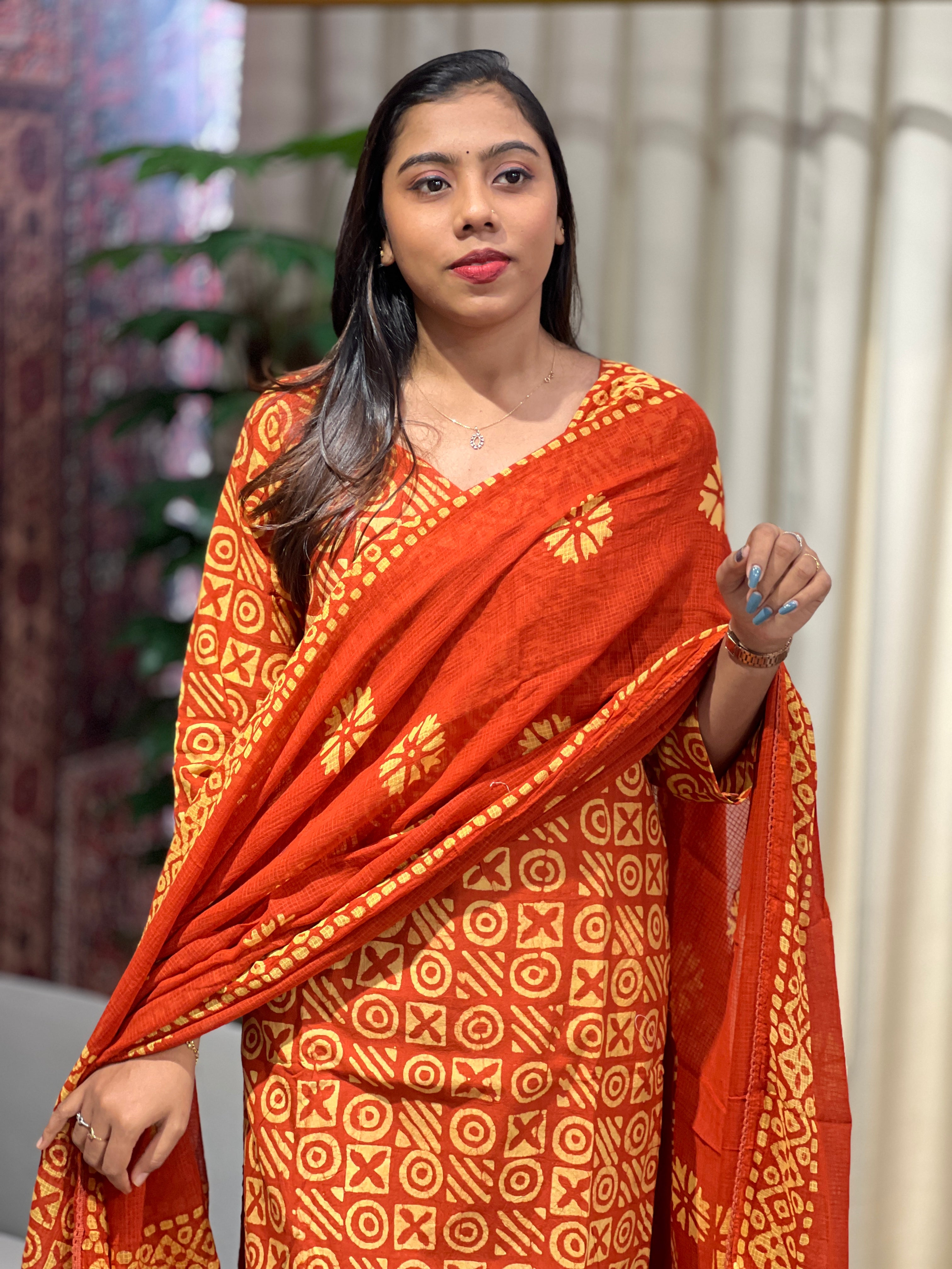 Batik Printed Cotton Kurta Set | SLM166