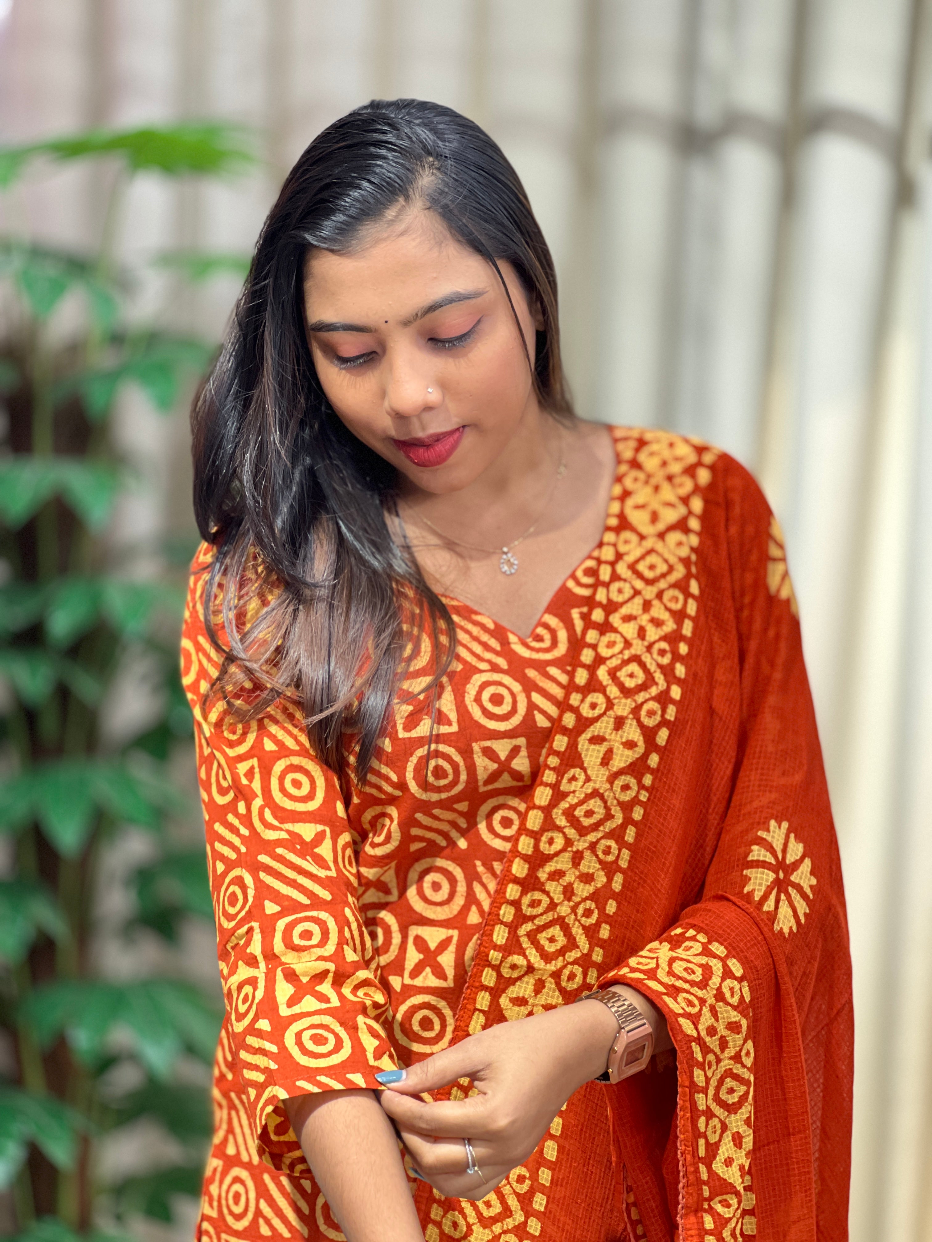 Batik Printed Cotton Kurta Set | SLM166