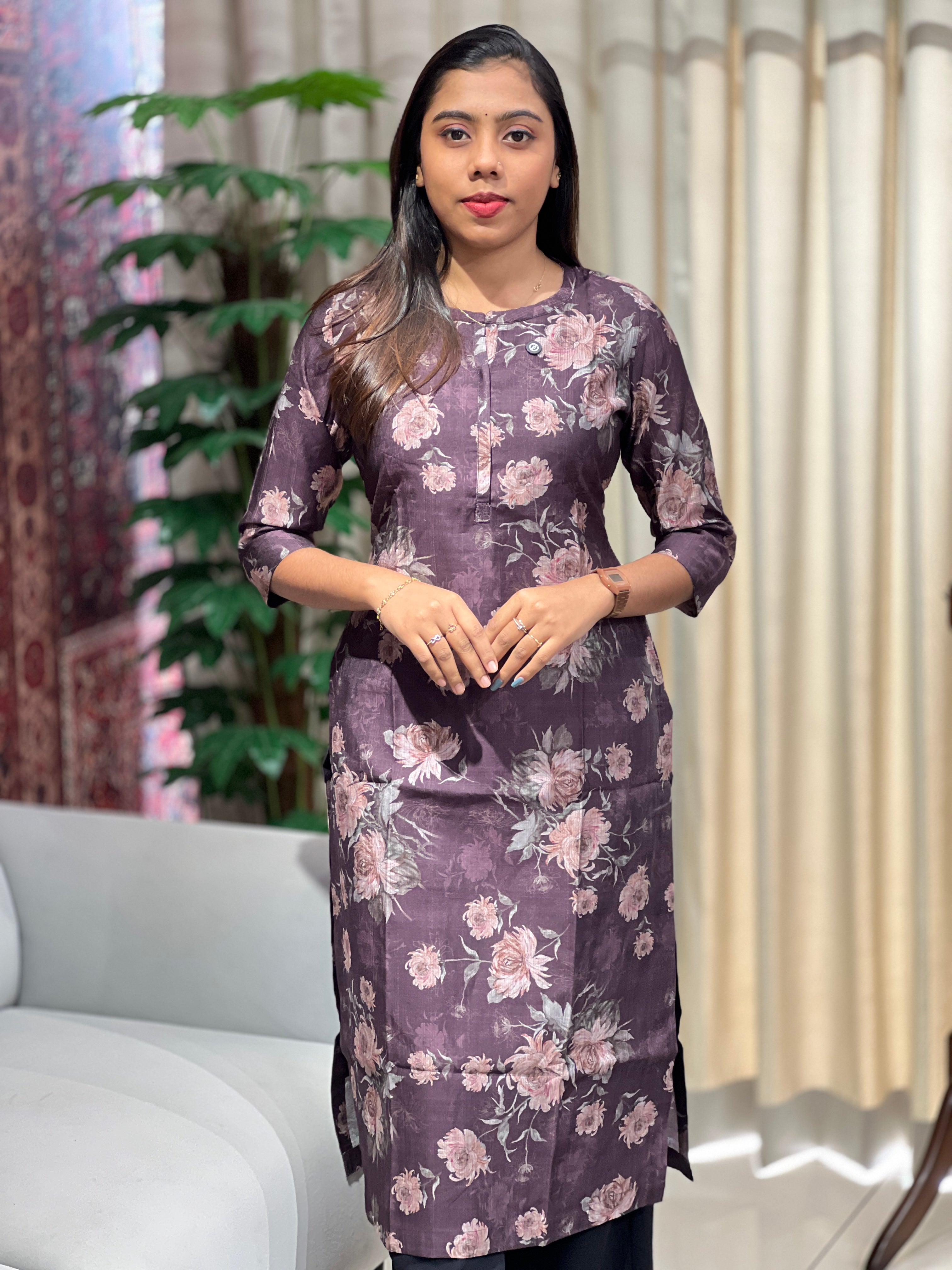 Floral Printed Cotton Kurta | SV303