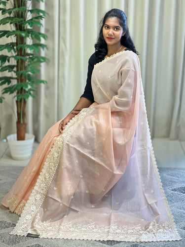 Machine Floral Embroidery Silky Kota Saree | BLD1359