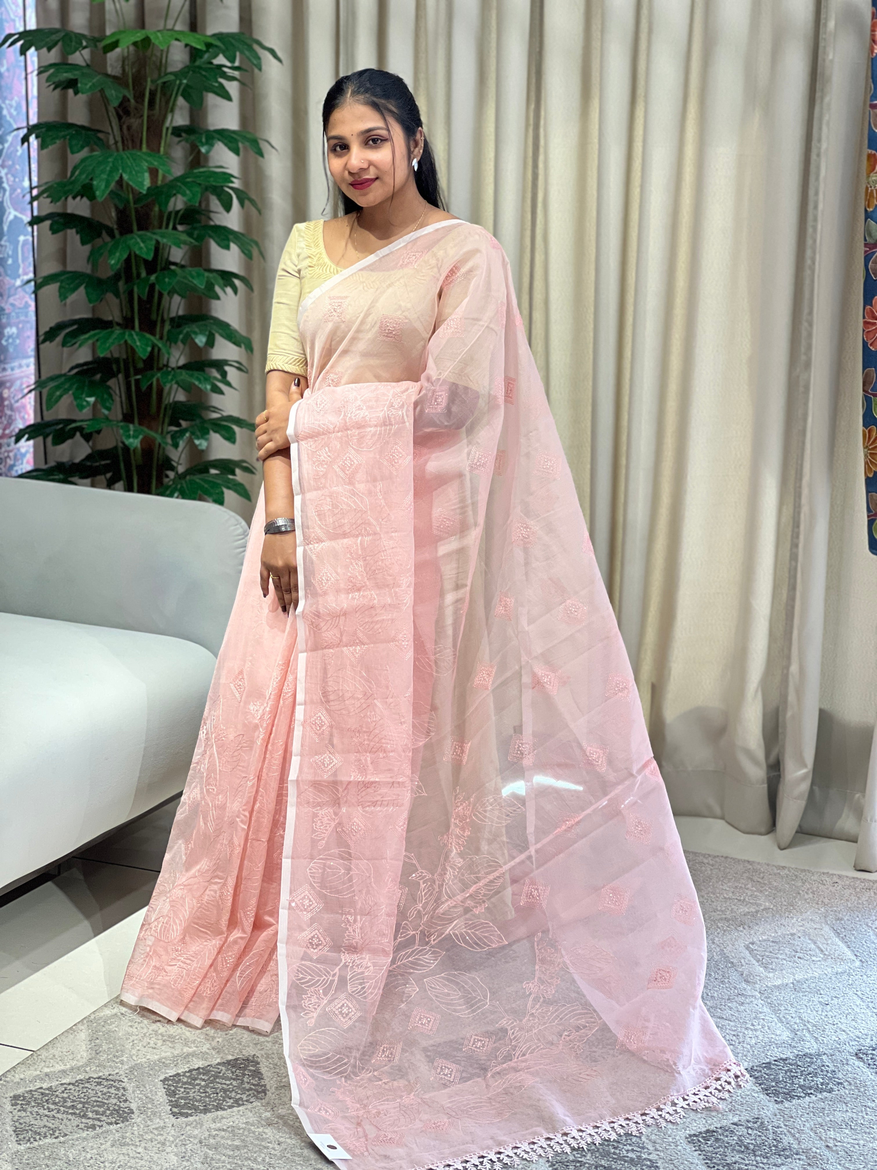 Embroidery Detailed Kota Saree | YNG963